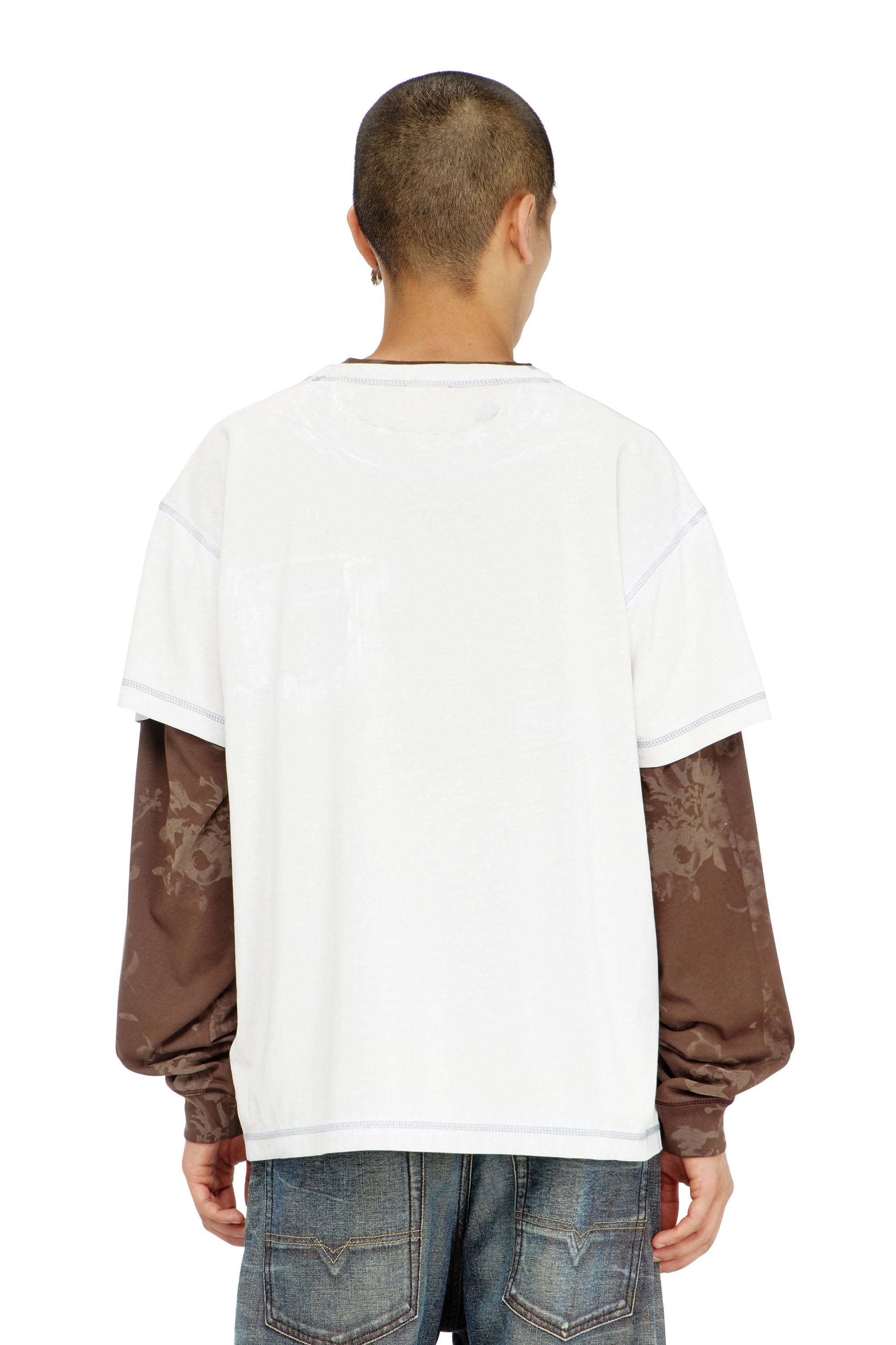 Diesel - T-NORM-POCKET-AA1, Man's T-shirt with chest pocket and graphic print in White - 4