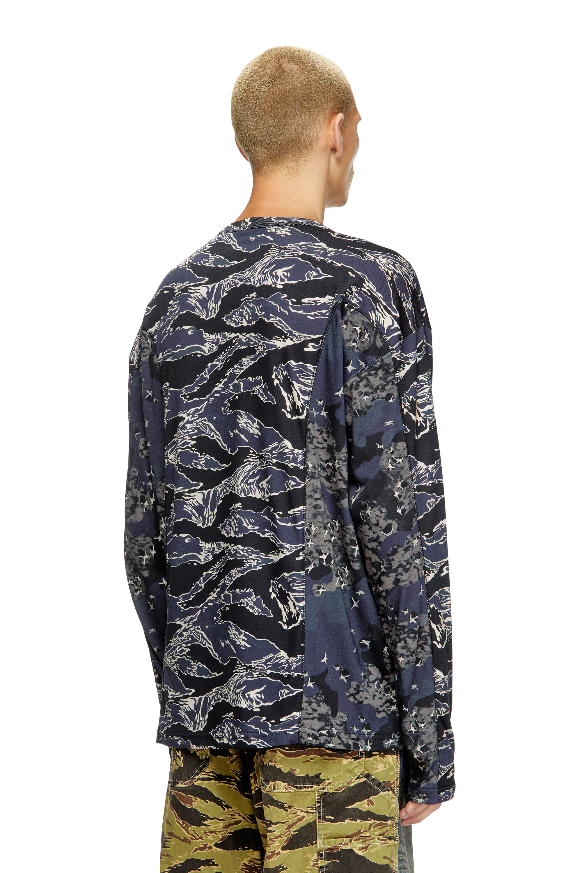 Diesel - T-BOXT-LS-CURT, Man's Long-sleeve T-shirt with mixed camo prints in null - 4