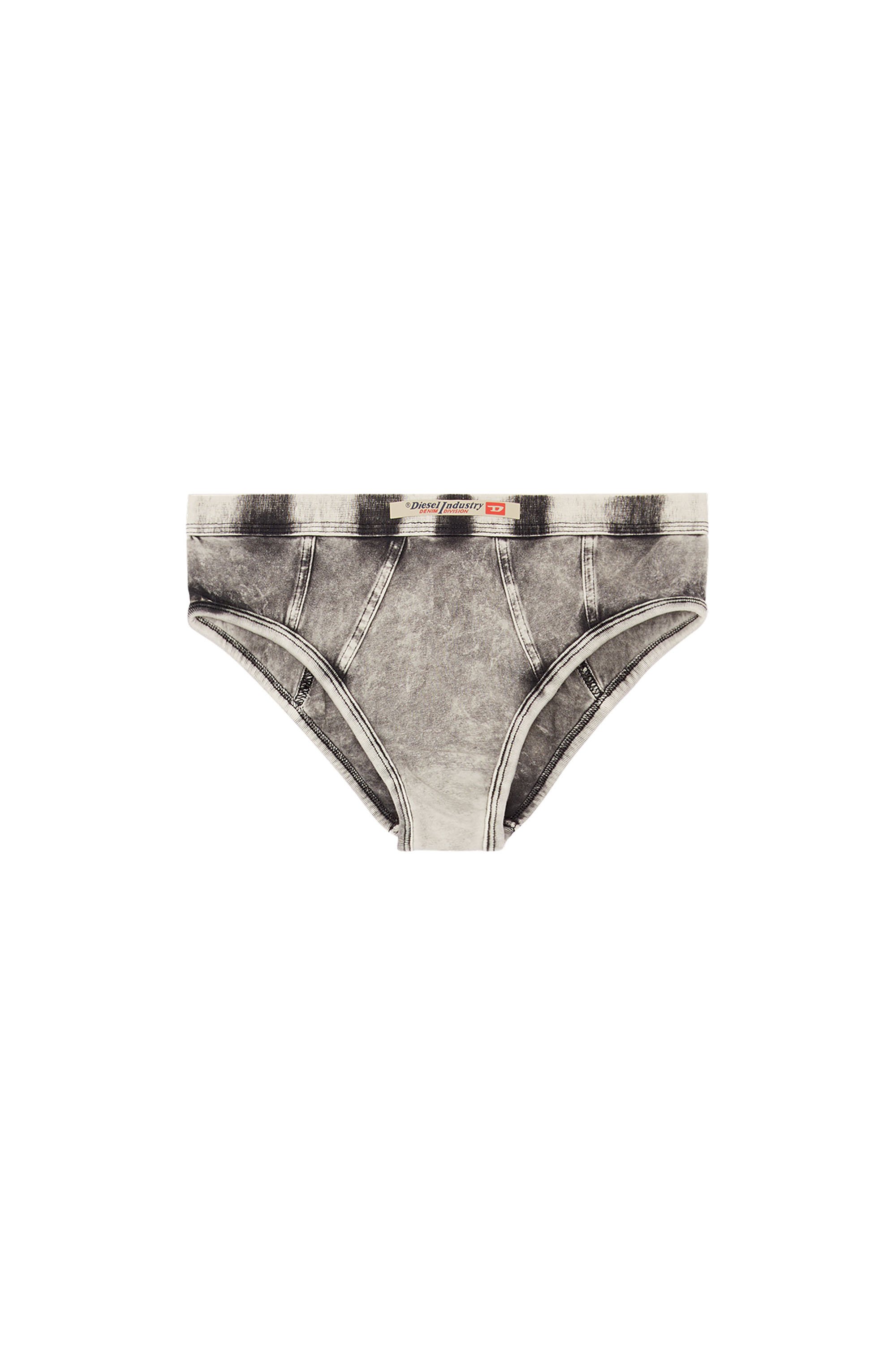 Diesel - UFPN-DENIM-HIPSTER-PANTY, Woman's Hipster briefs in denim-effect jersey in Dark grey - 4