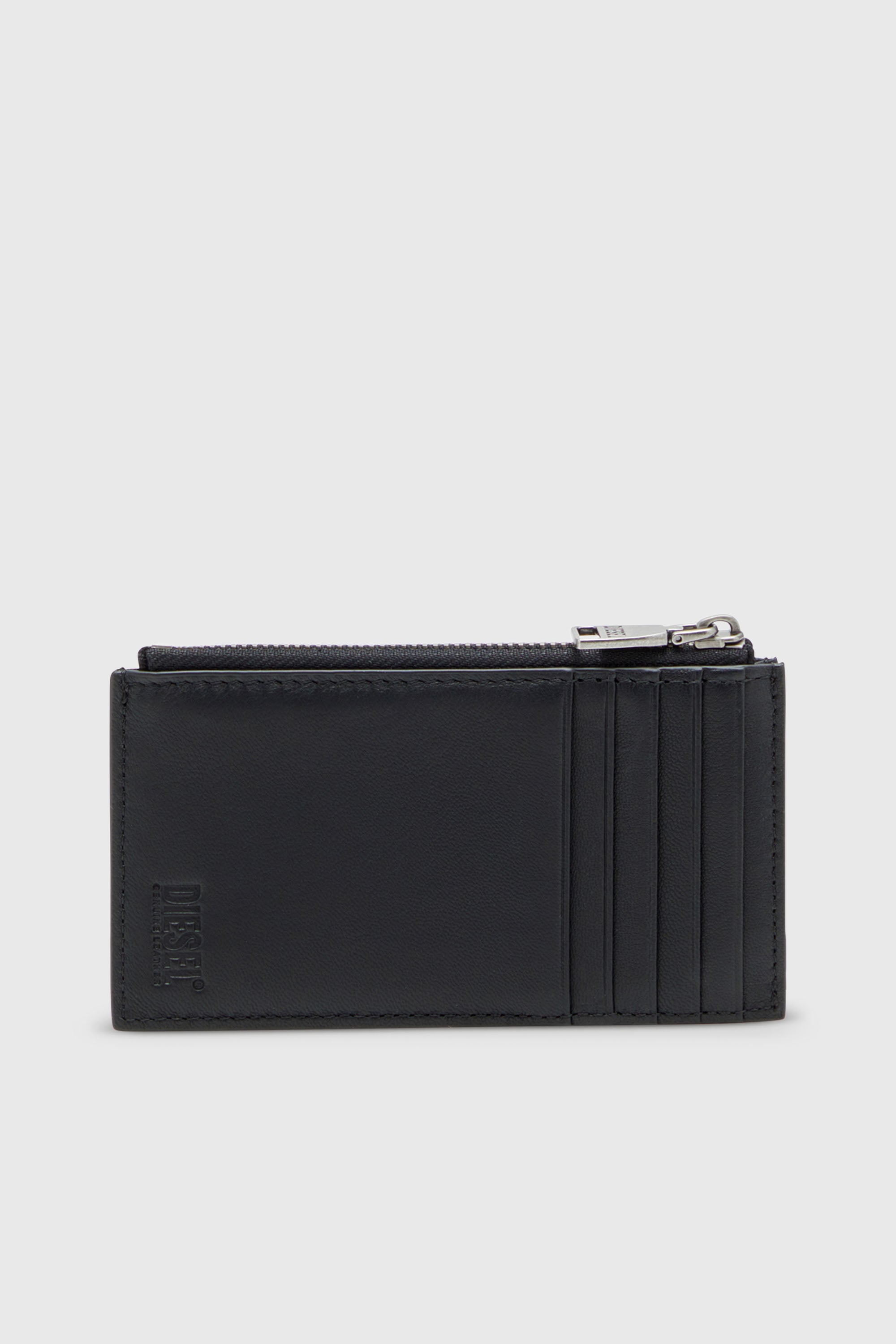Diesel - BISCOTTO CARD HOLDER III, Man's Flat card holder in semi gloss leather in Black - 2