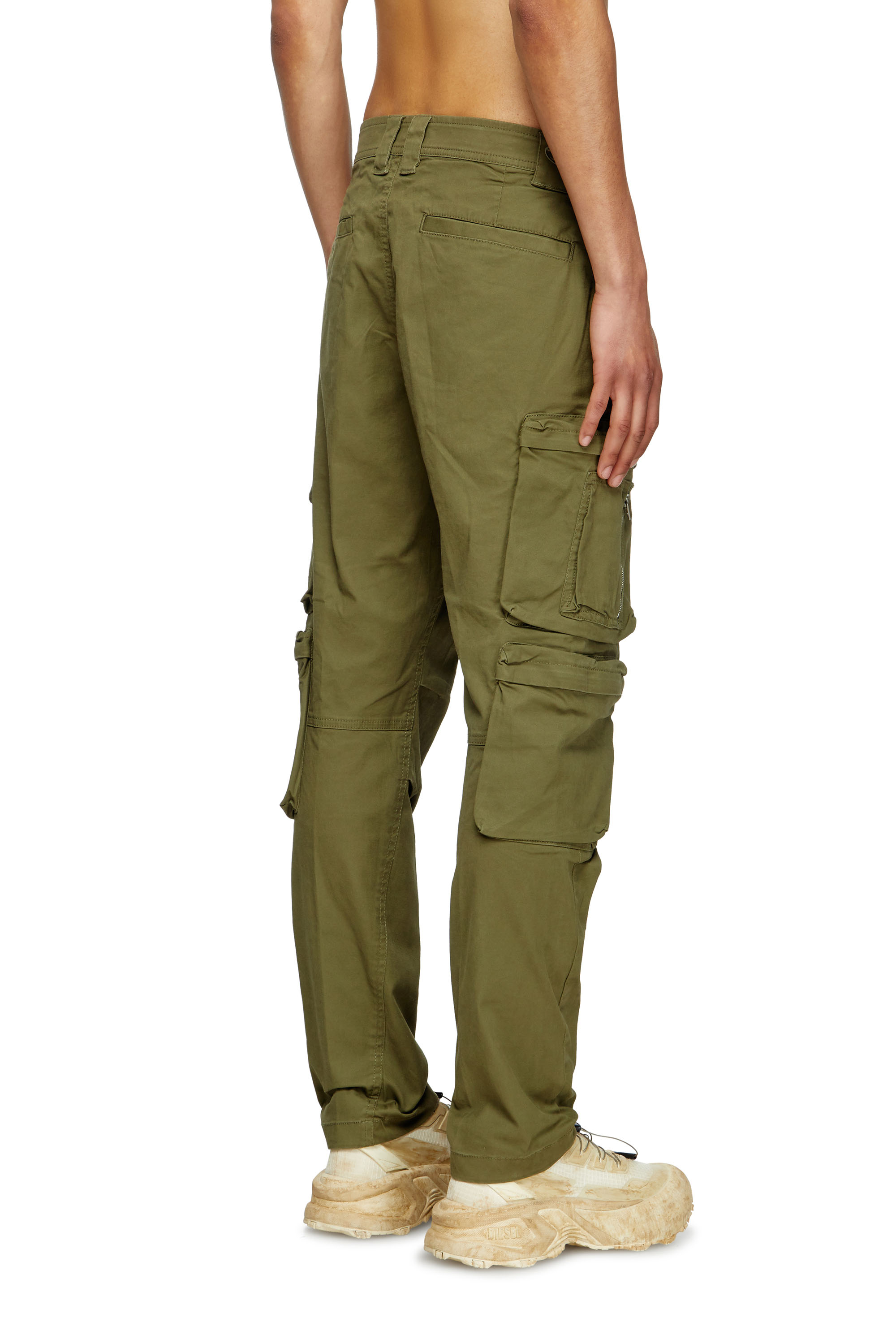 Diesel - P-ARLEM, Man's Cargo pants with zip pocket in Military Green - 3
