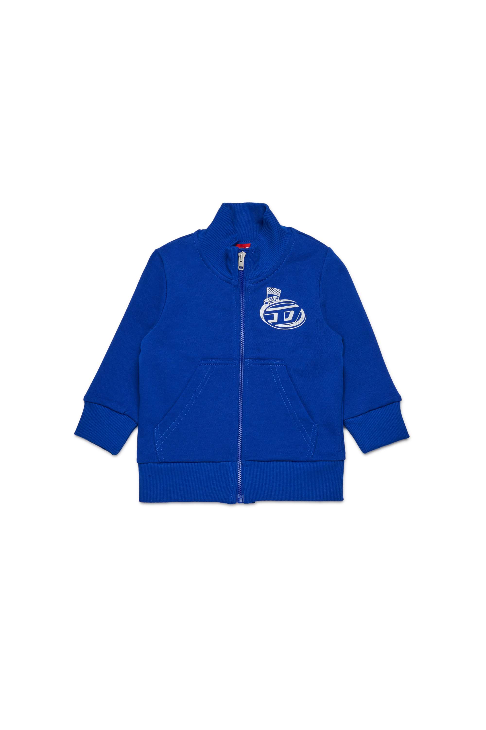Diesel - SPINVIB, Man's Cotton zip-up sweatshirt in Blue - 1
