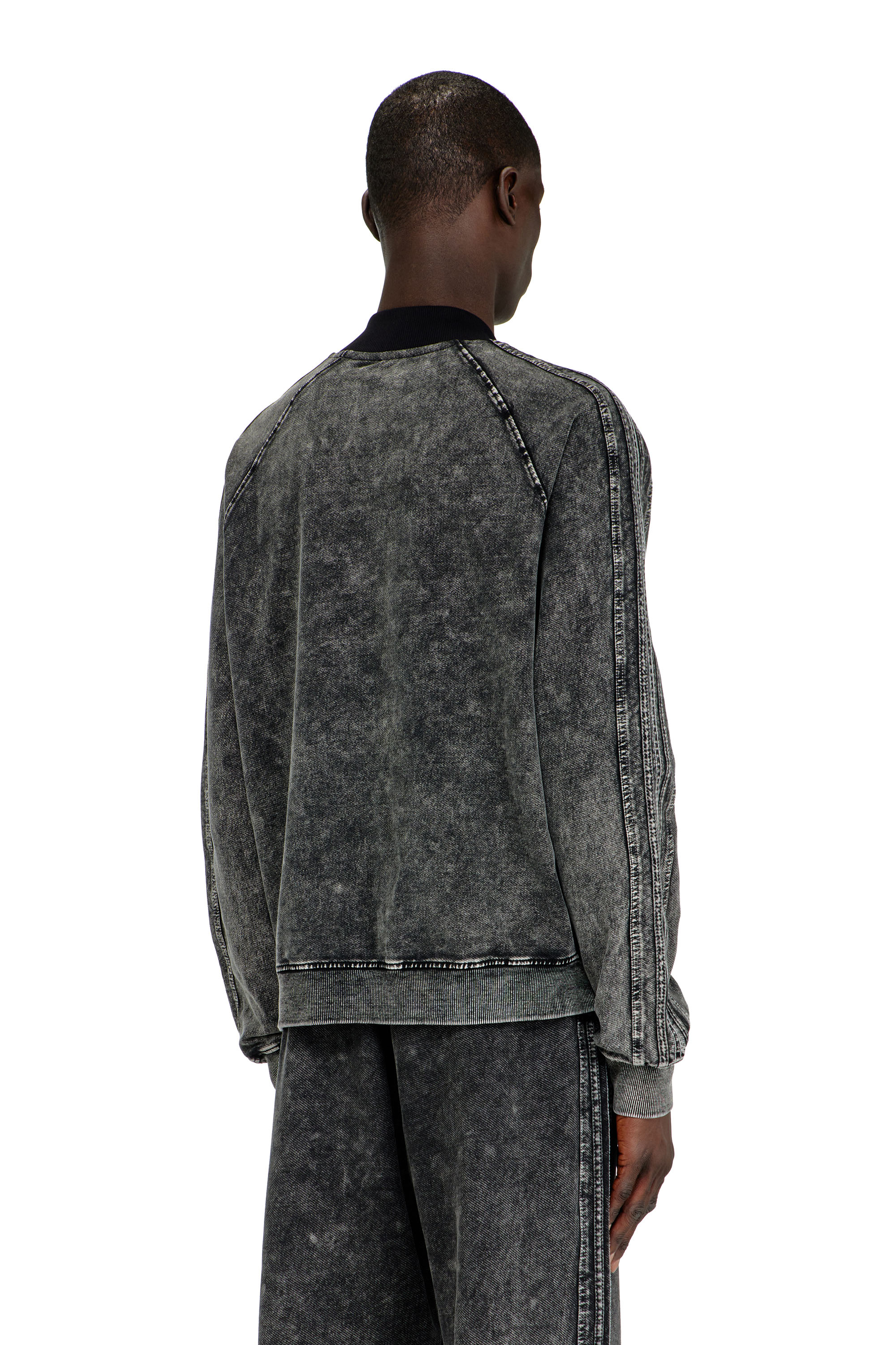 Diesel - S-ALT, Man's Zip-up sweatshirt with sleeve bands in null - 3