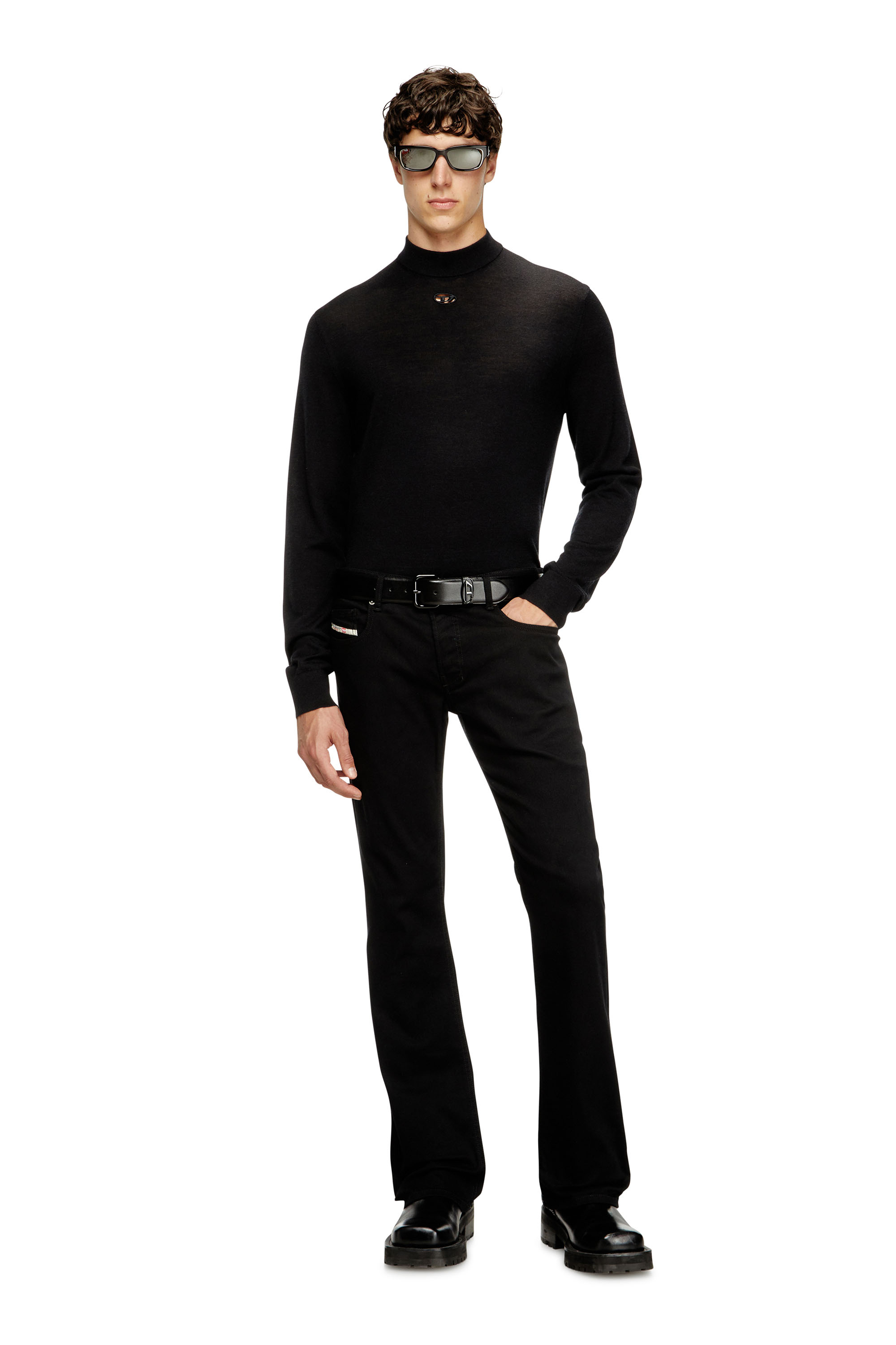 Diesel - K-GIL, Man's Wool turtleneck jumper in Black - 2