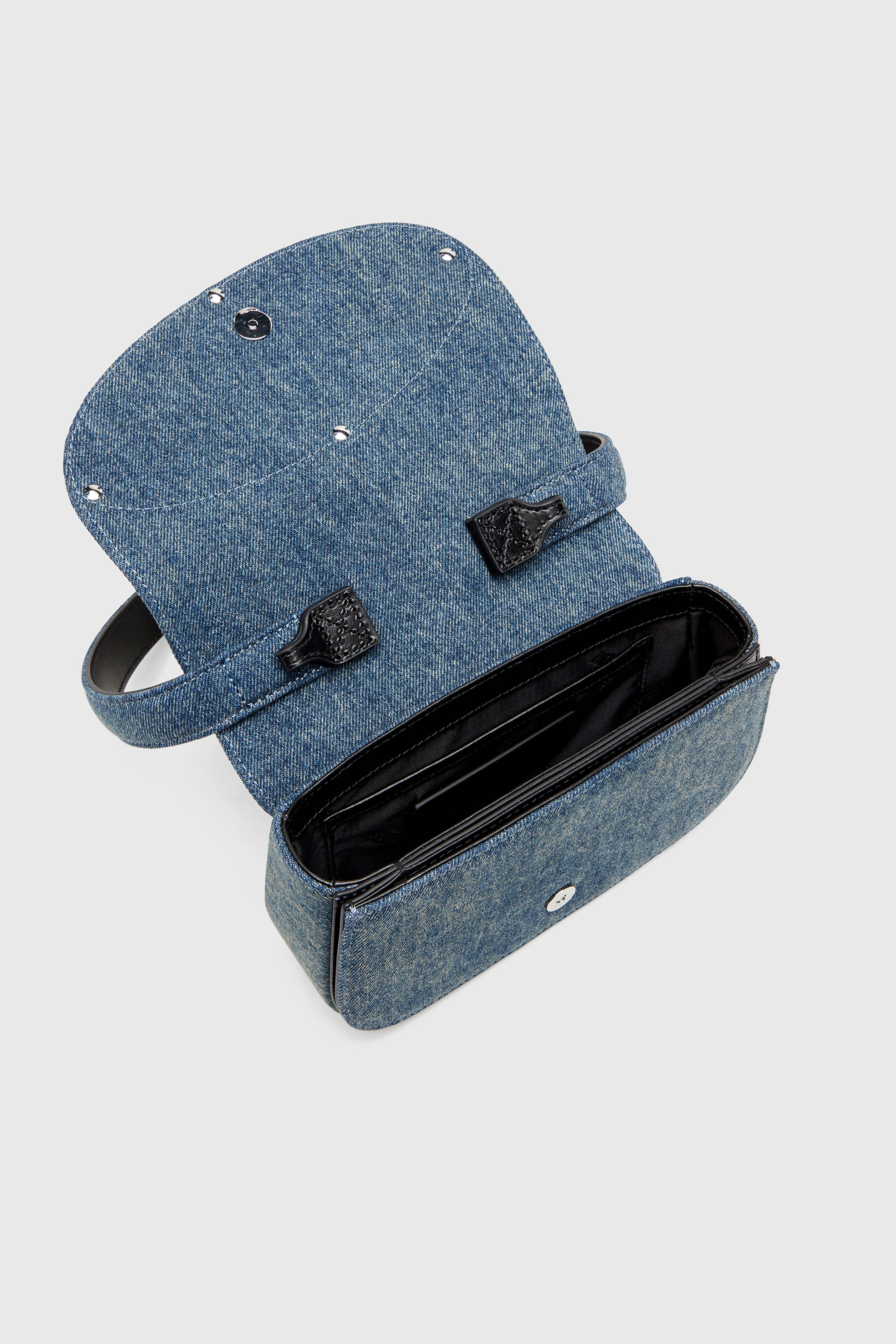 Diesel - 1DR, Woman's 1DR-Iconic shoulder bag in solarised denim in Blue - 4
