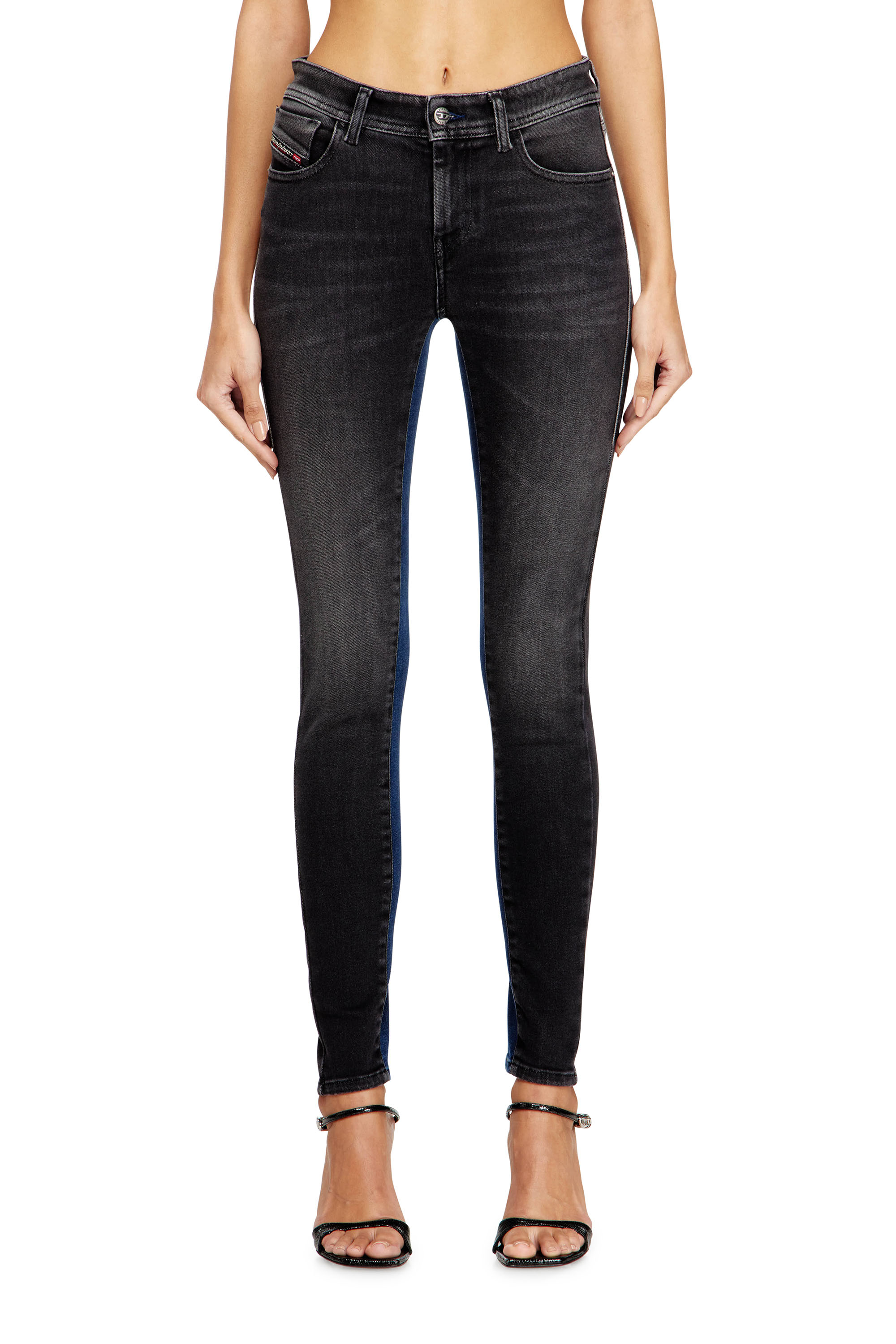 Diesel - Woman's Skinny Jeans 2017 Slandy 09N14, Black/Dark grey - 1