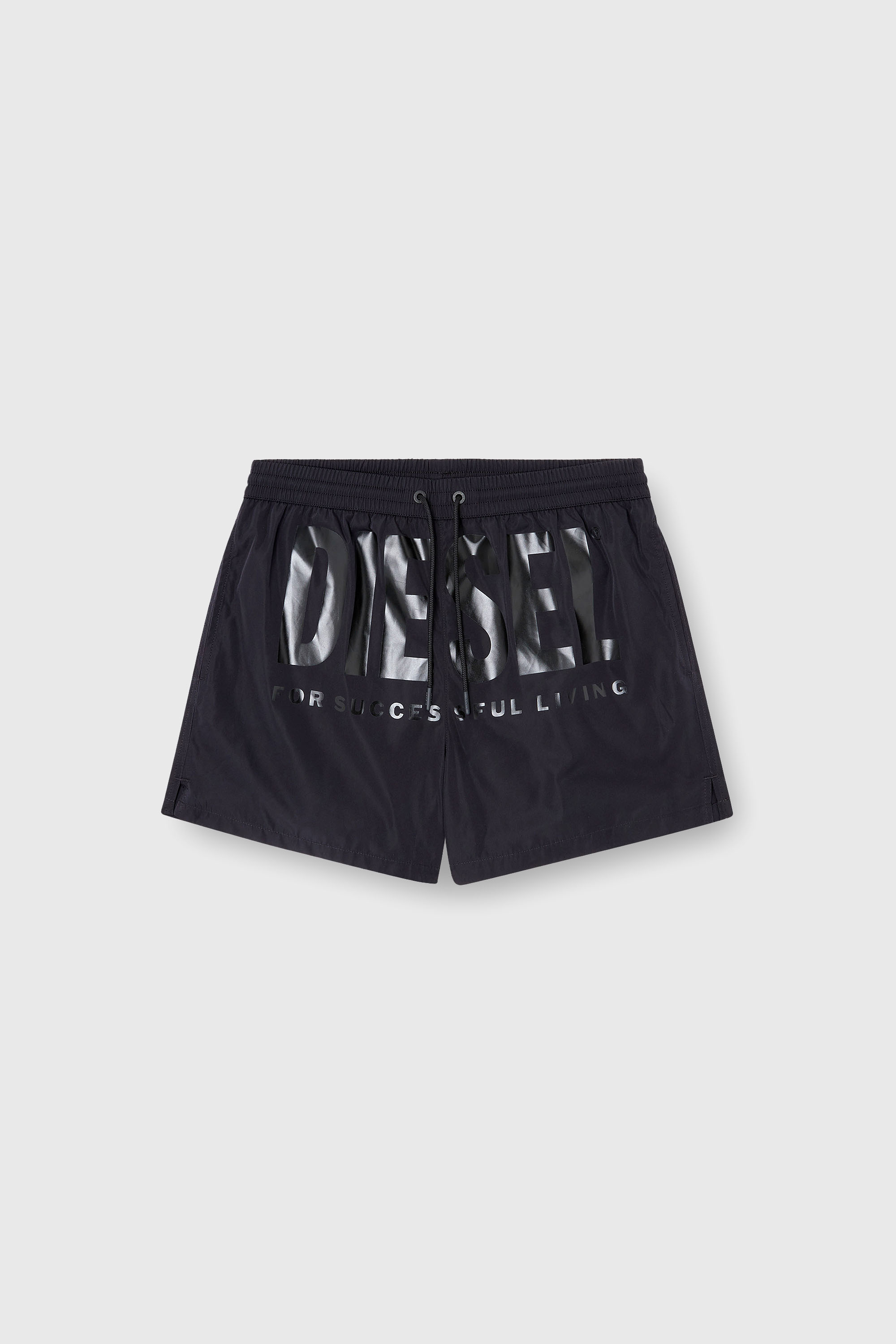 Diesel - KEN-37-D-CORE, Man's Mid-length swim shorts with maxi logo in Black - 2