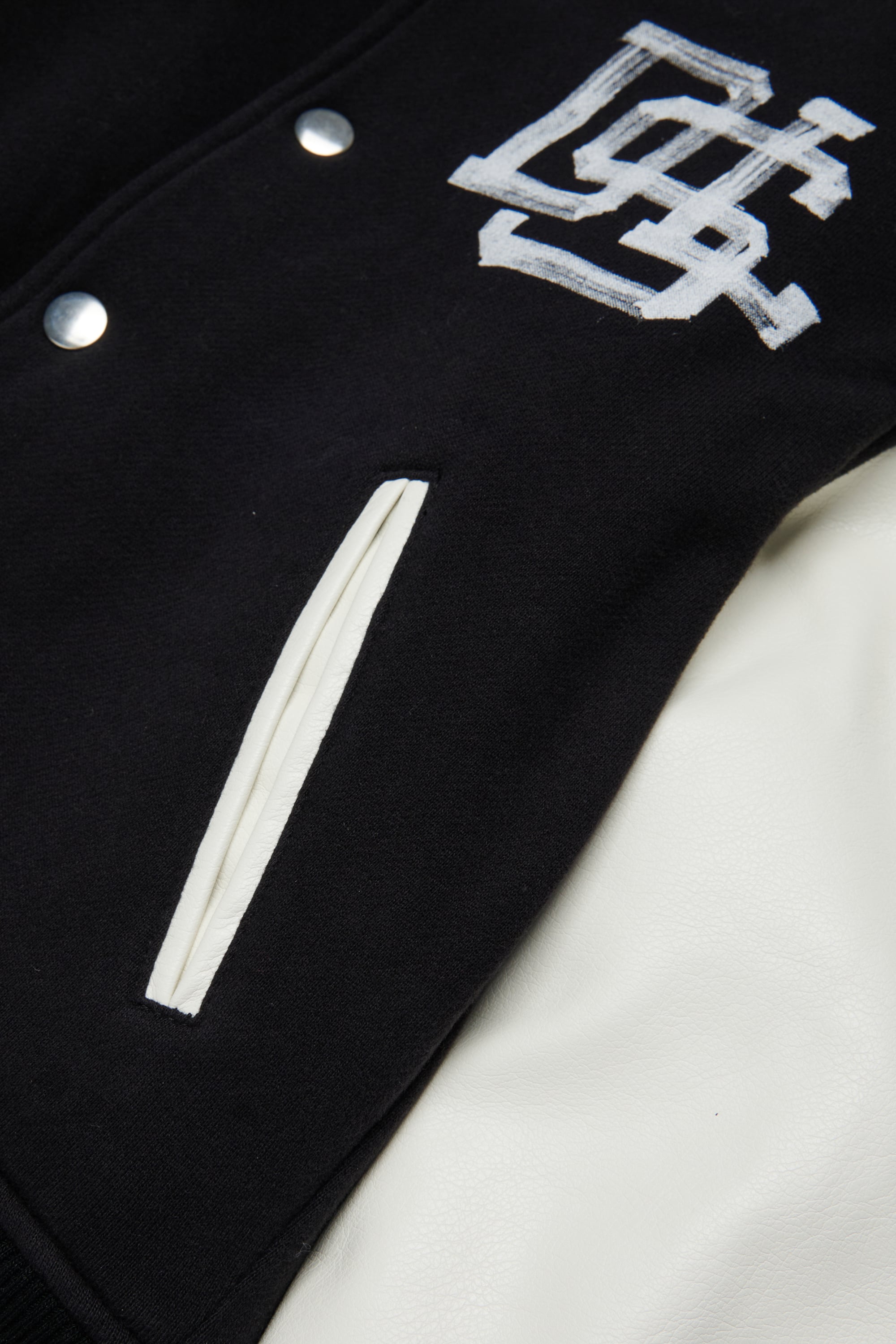 Diesel - JBAND, Man's Colour-block varsity jacket in Black - 4