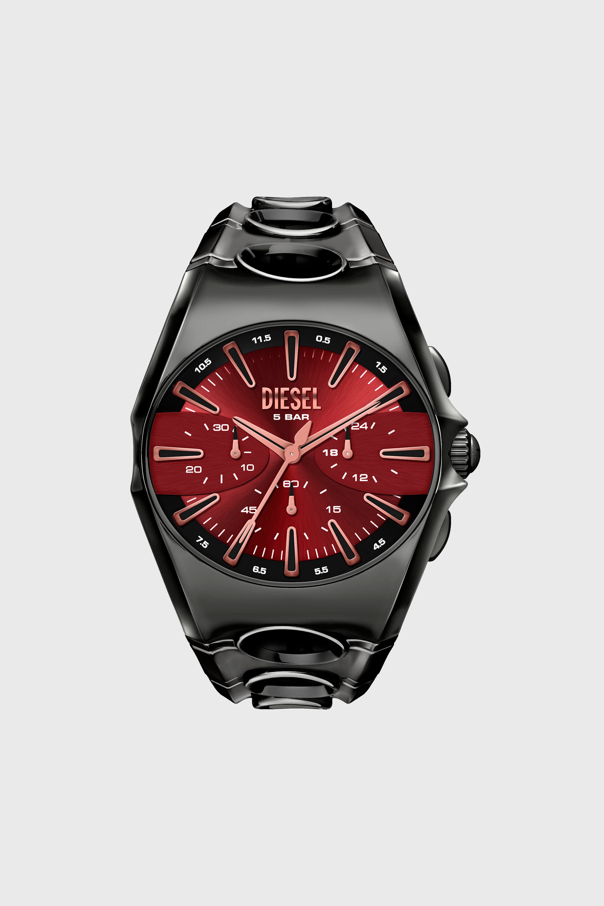 Diesel - DZ4726 WATCH, Man's D-Curve gunmetal stainless steel watch in Black - 1