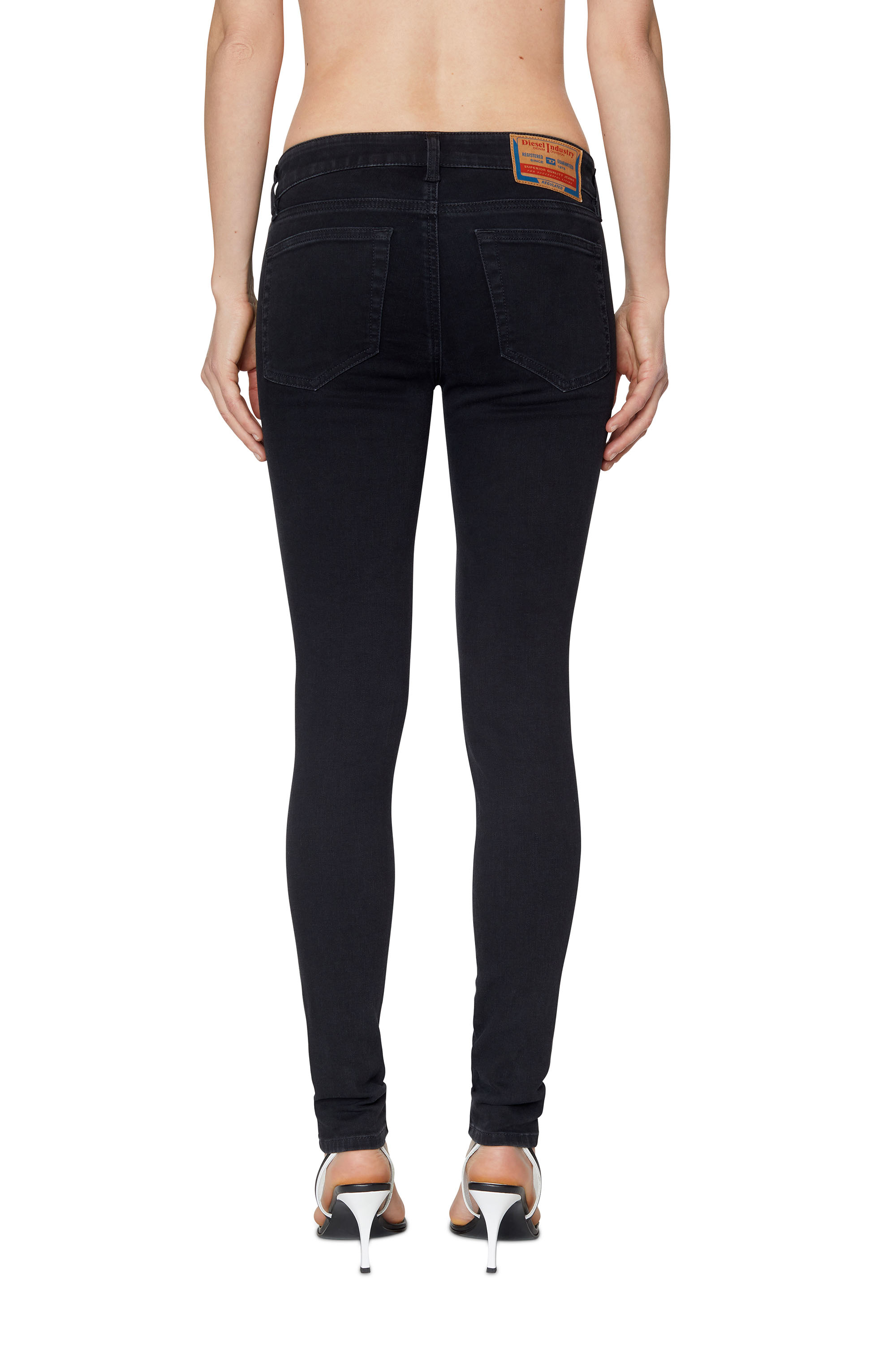 Diesel - 2018 SLANDY-LOW Z69VW Super skinny Jeans, Black/Dark grey - Image 2