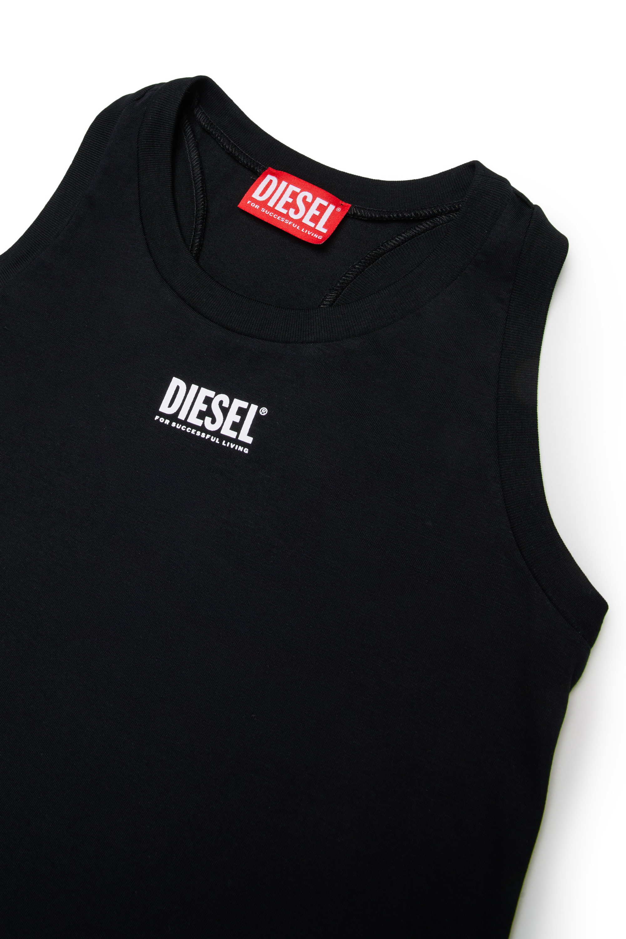 Diesel - MCUNDY, Woman's Beach dress with logo print in Black - 3