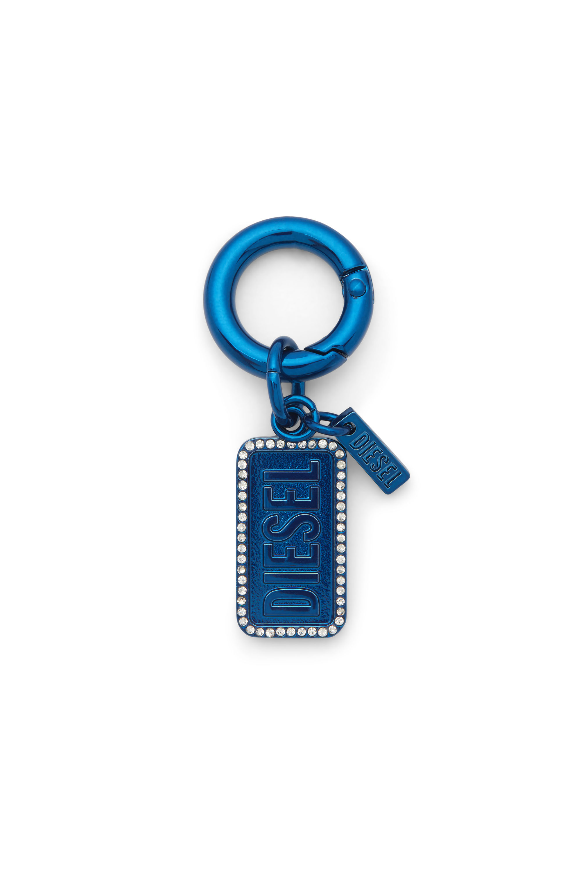Diesel - CHARM-DIESEL, Unisex's Metal keyring with Diesel logo and rhinestones in Blue - 1