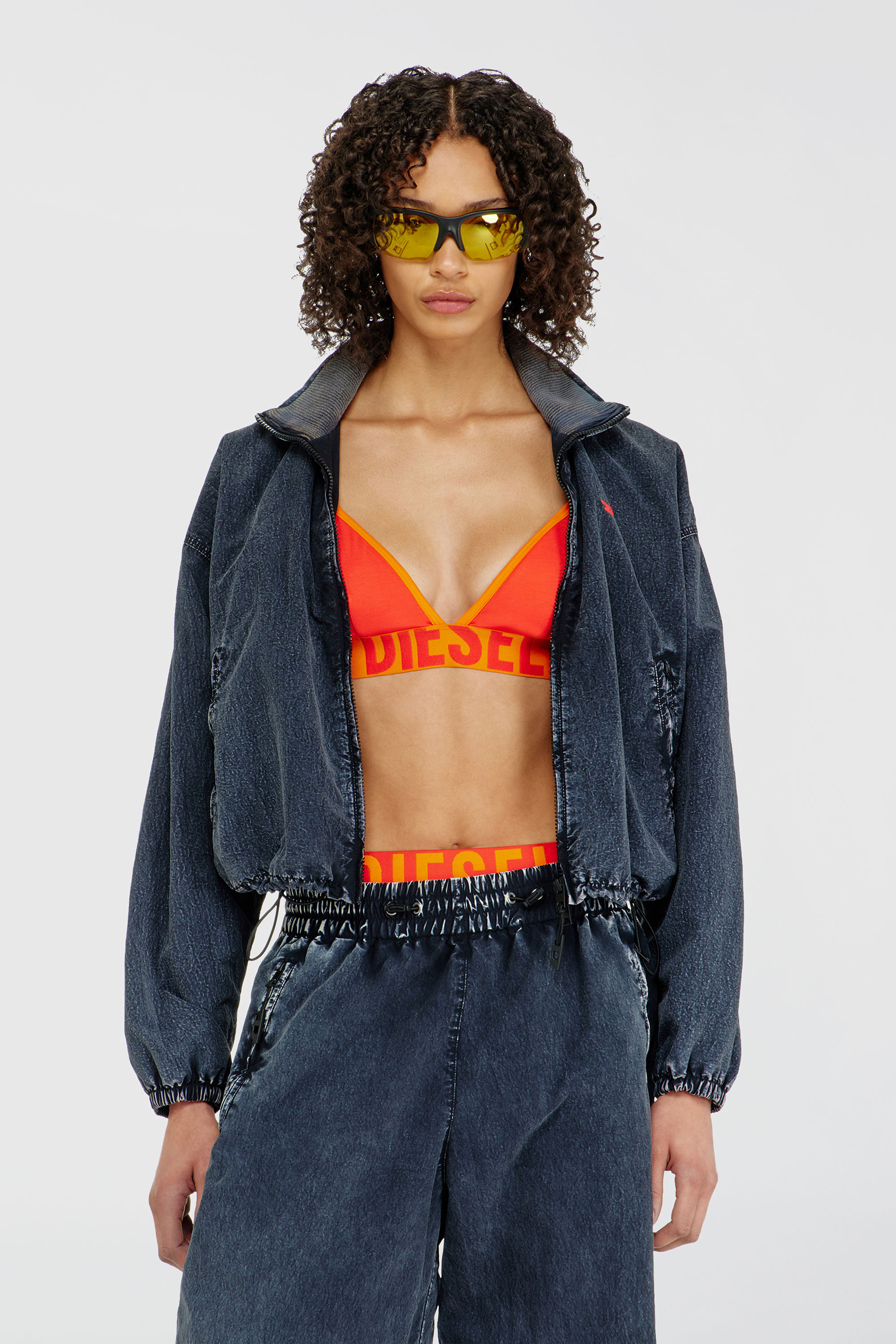 Diesel - CORA-D-POP, Woman's Triangle bra in bicolour cotton in Orange - 5