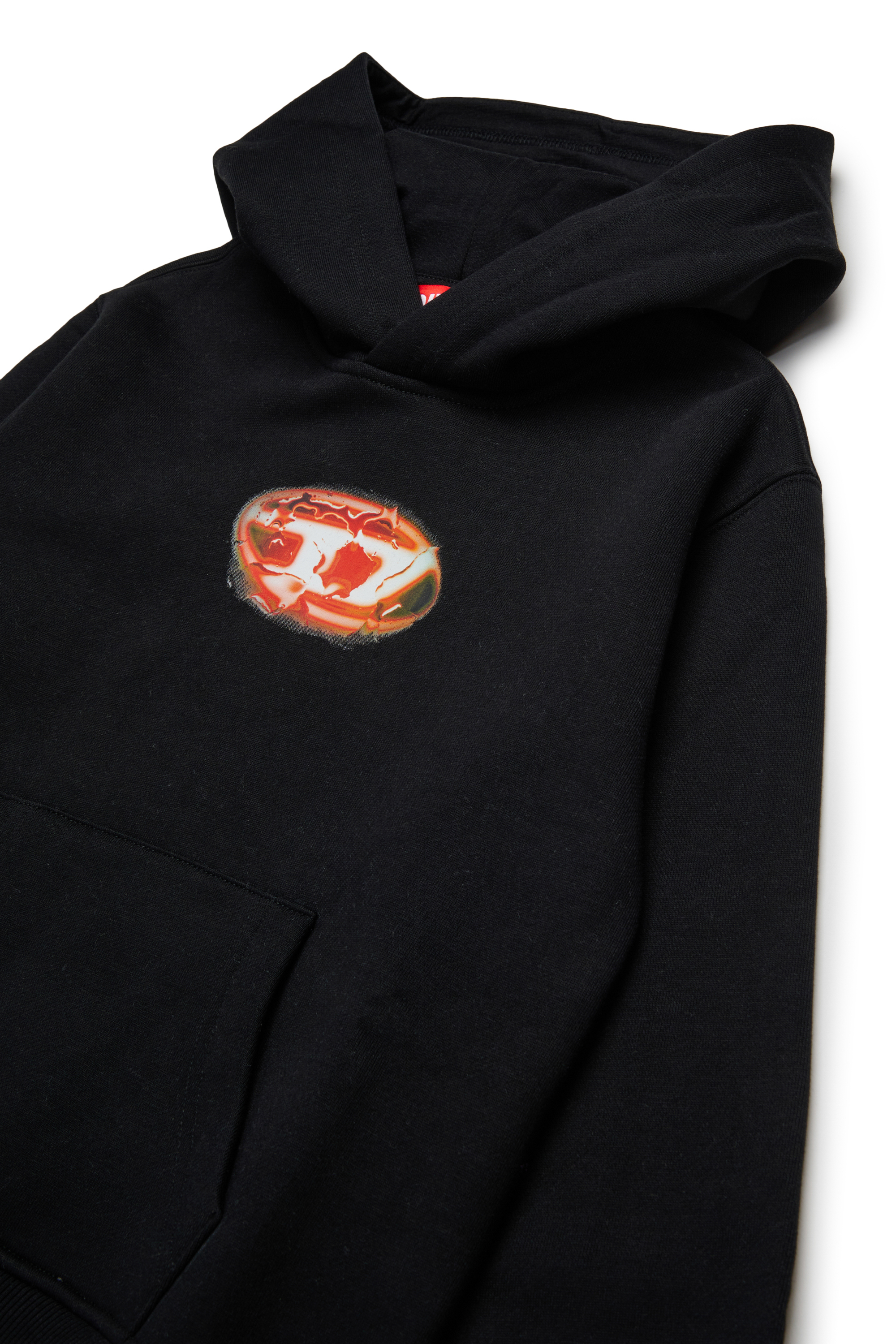 Diesel - SBOXTHOODK3 OVER, Man's Cotton sweatshirt with kangaroo pocket in Black - 3