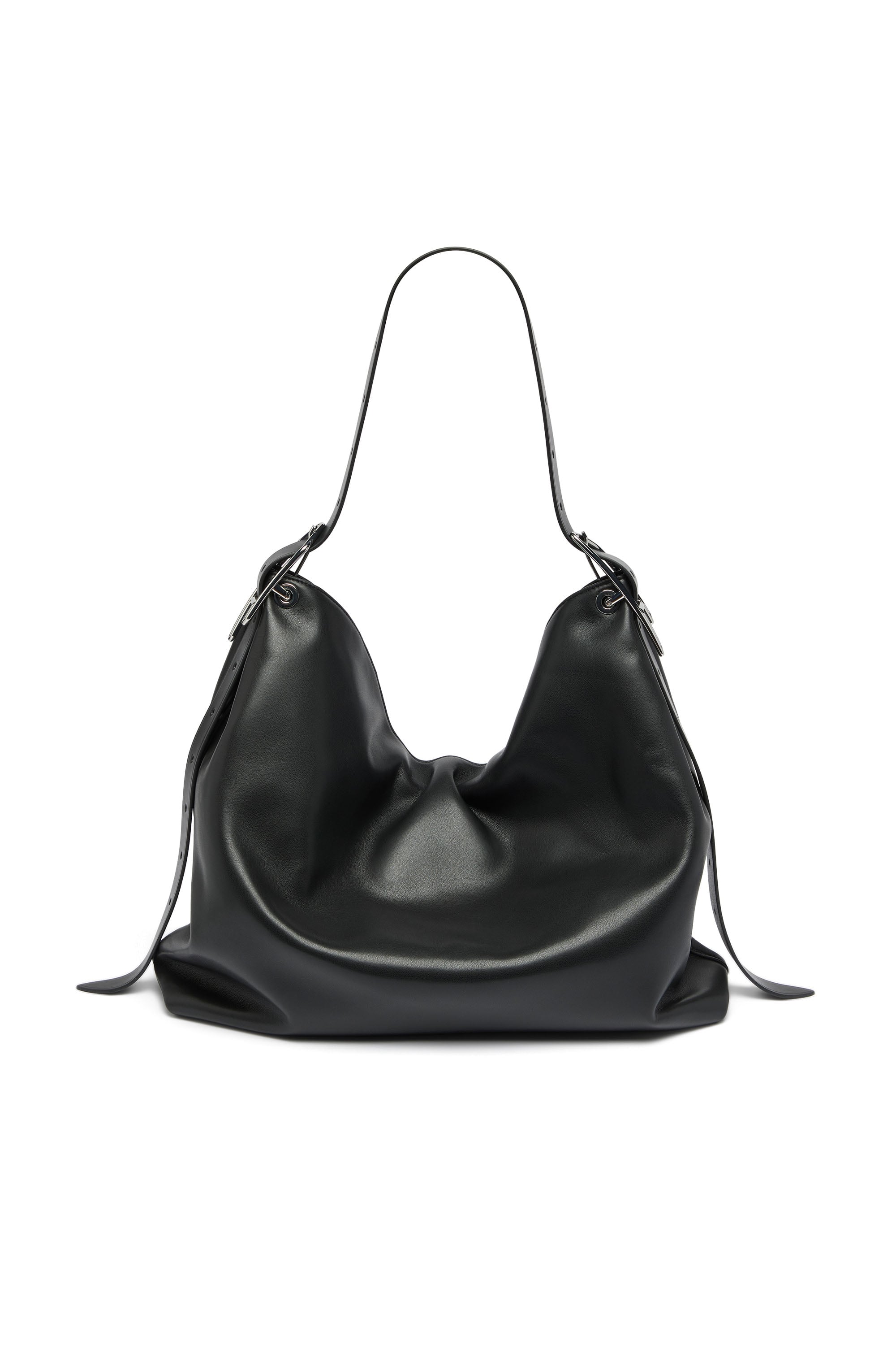 Diesel - D-LINE HOBO L, Woman's D-Line-Leather hobo bag in Black - 3