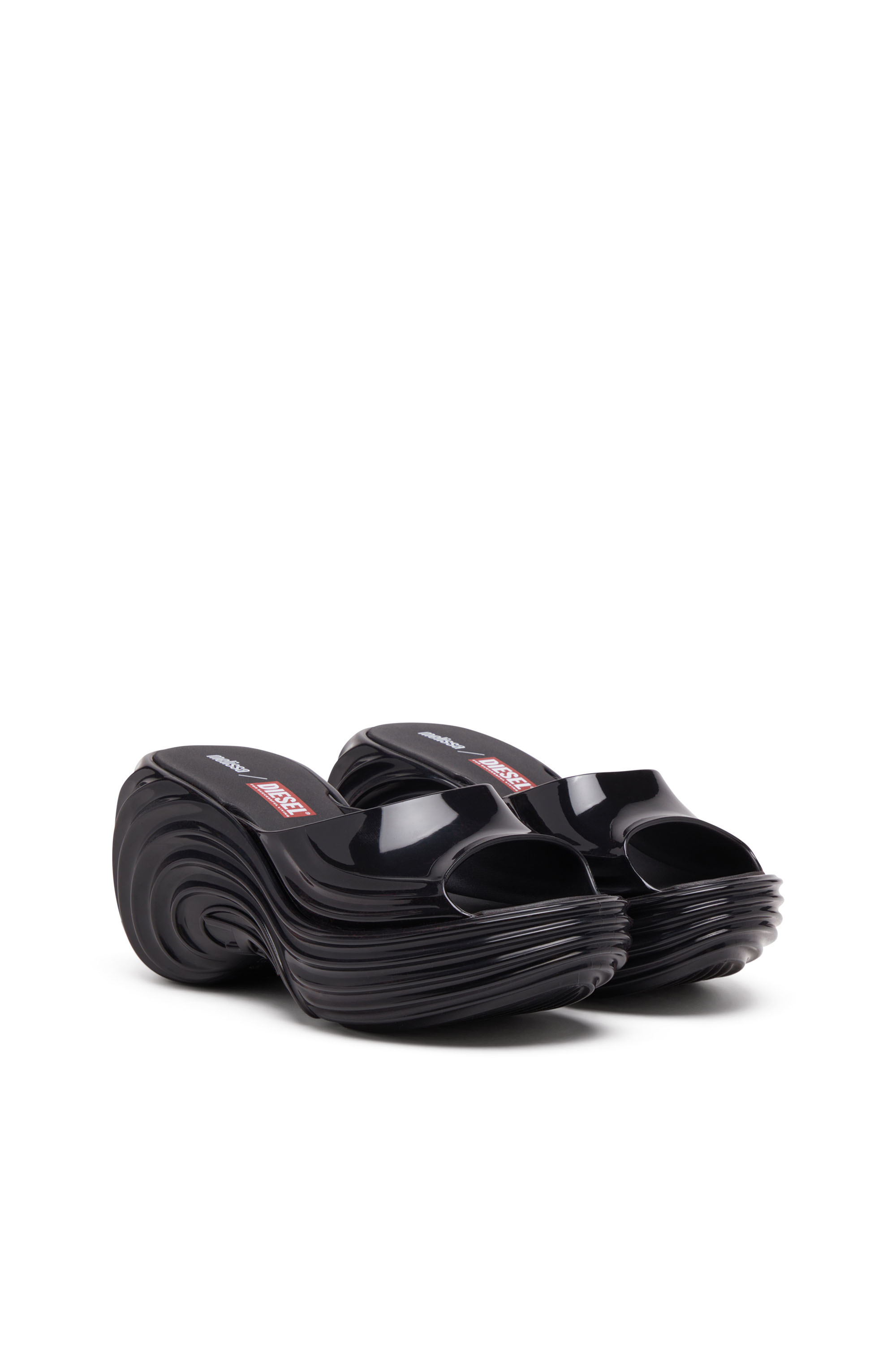 Diesel - MELISSA QUANTUM PLATFORM, Woman's Platform mule in Melflex&reg; in Black - 2