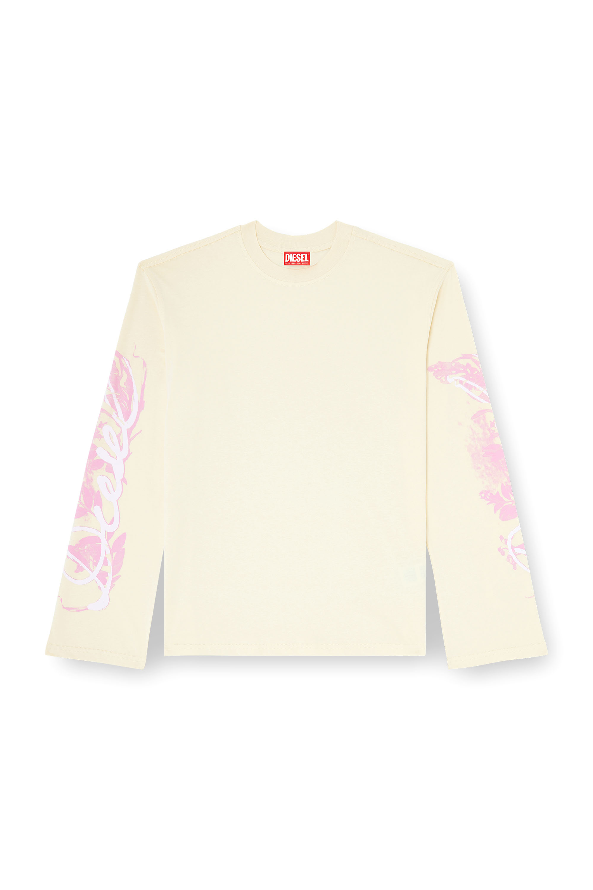 Diesel - T-HILARY-LS-AA3, Woman's Long-sleeve T-shirt with graphic prints and crystals in White - 3