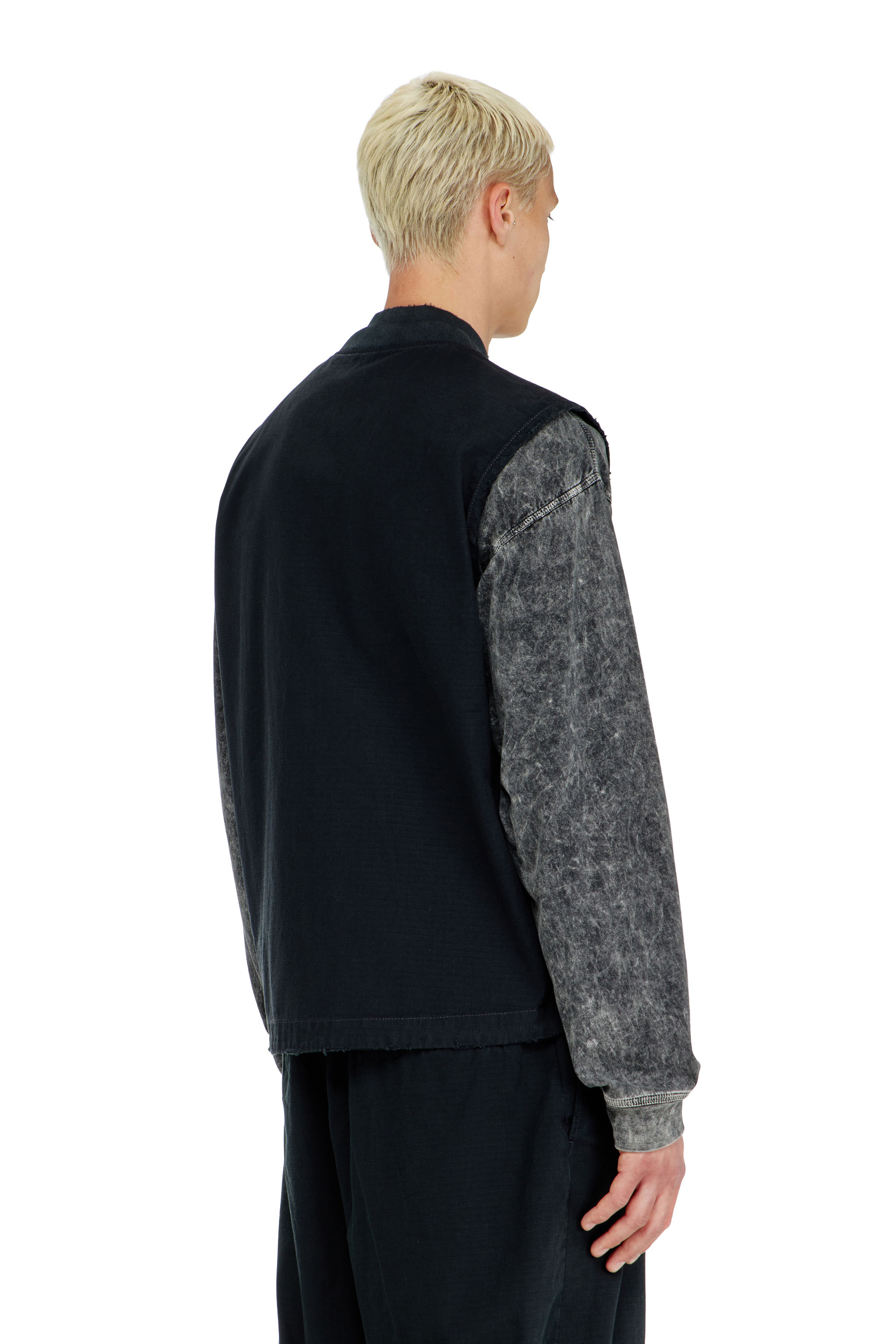 Diesel - J-TYPE-CO-SL, Man's Cotton ripstop vest with Oval D patch in Black - 4