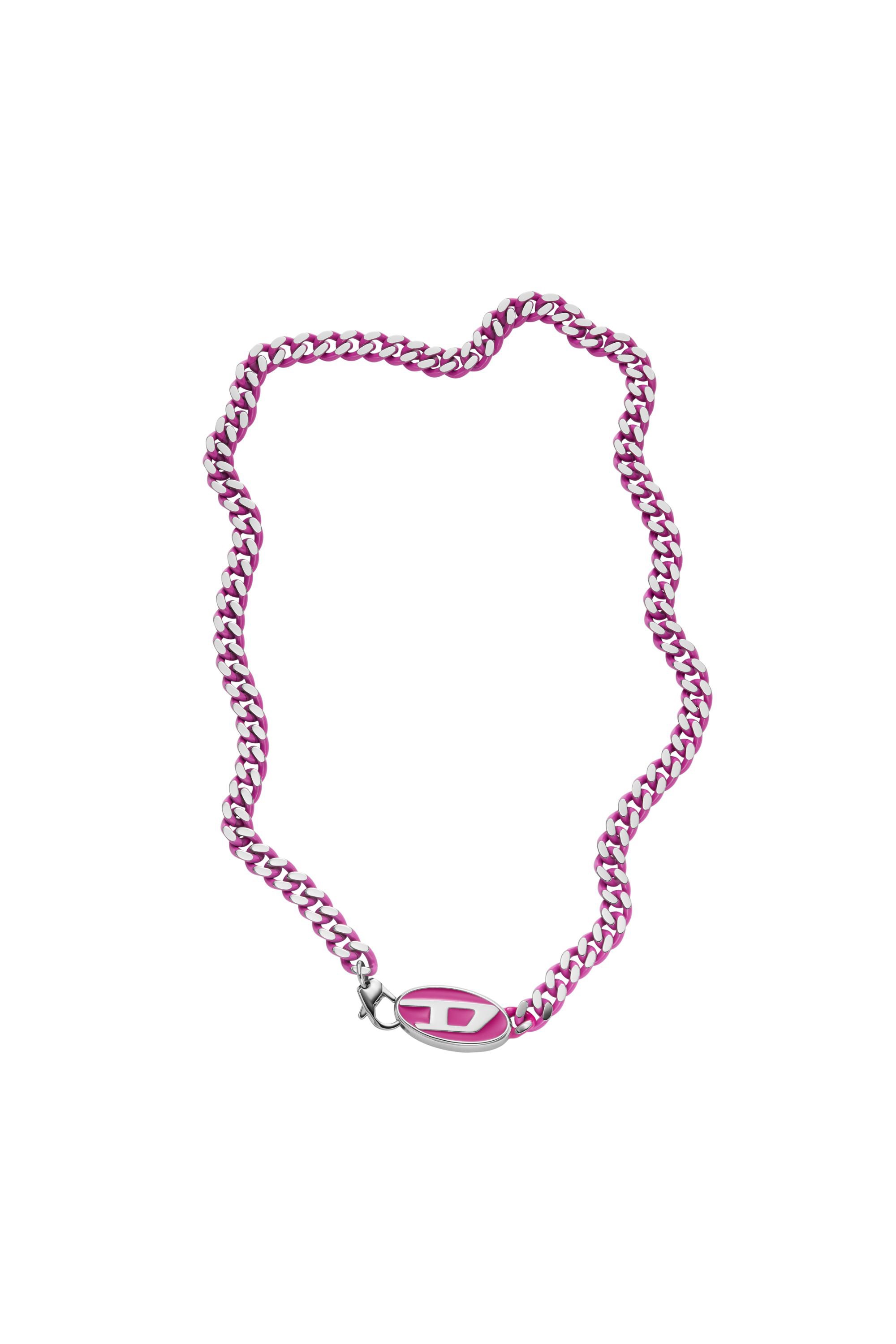 Diesel - DX1508, Unisex Stainless steel chain necklace in Pink - Image 2
