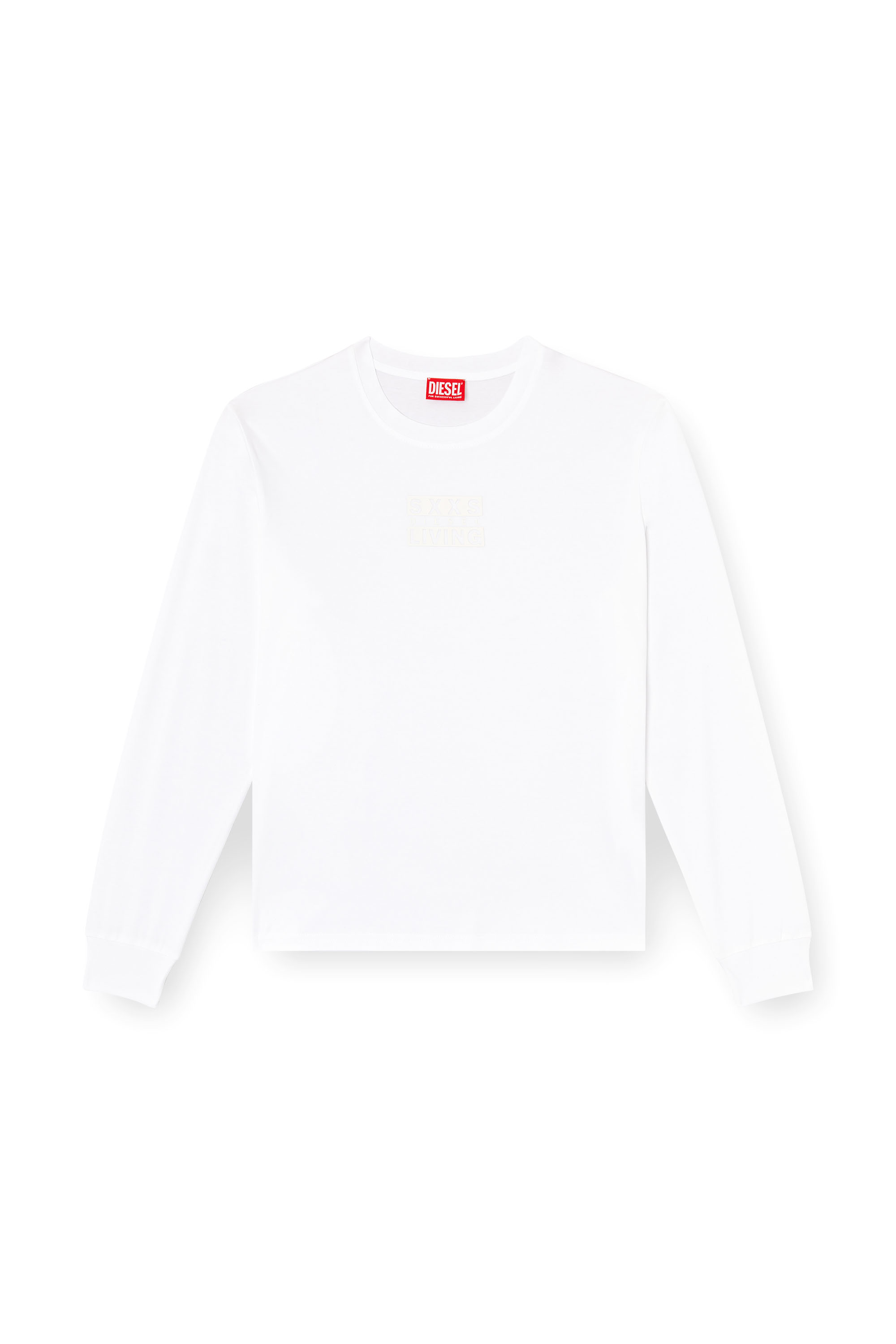 Diesel - T-MADJUST-LS-T1, Man's Long-sleeve cotton t-shirt in White - 2