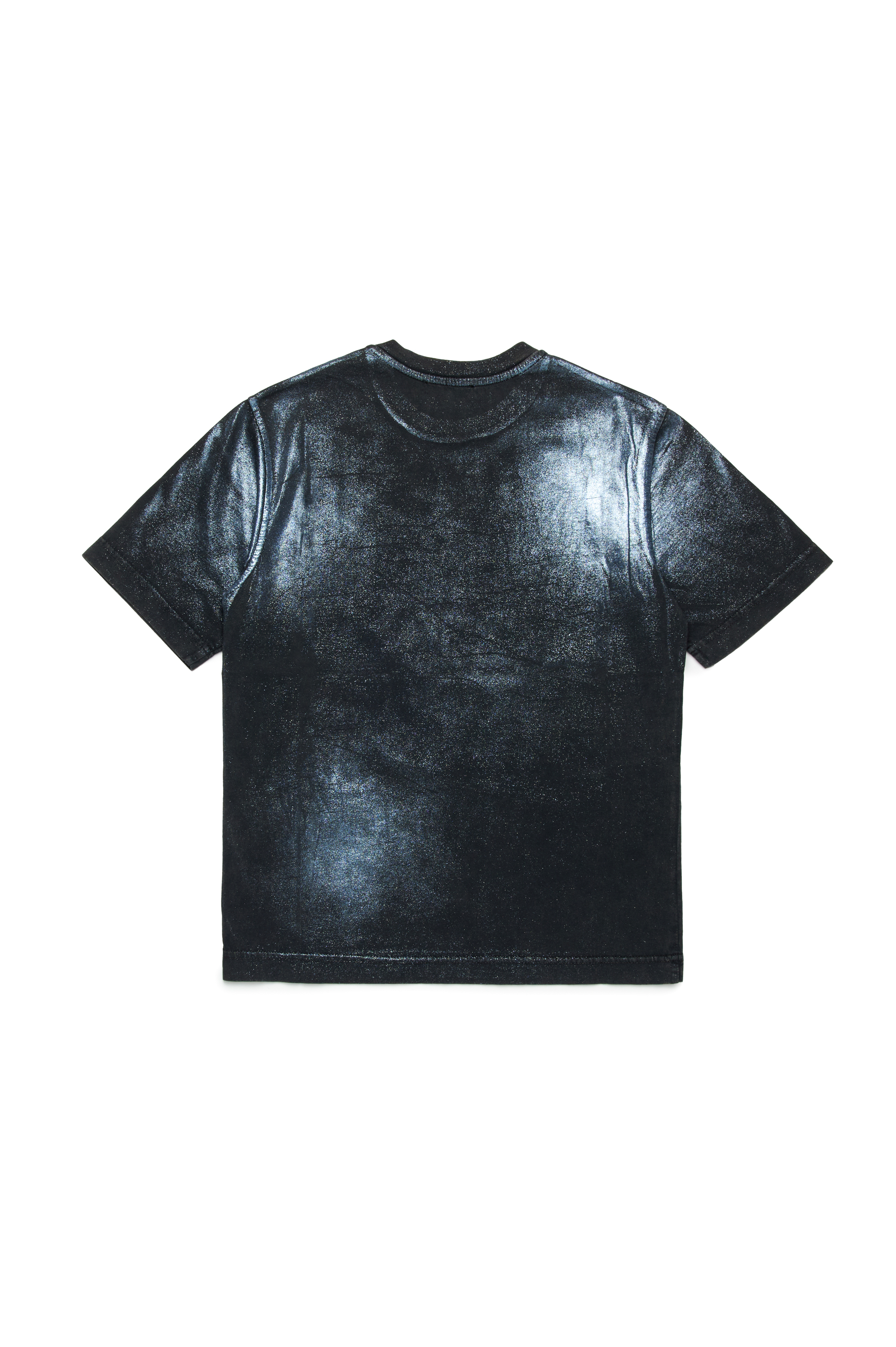 Diesel - TBUXT OVER, Unisex's Faded T-shirt with metallic effects in Black - 2