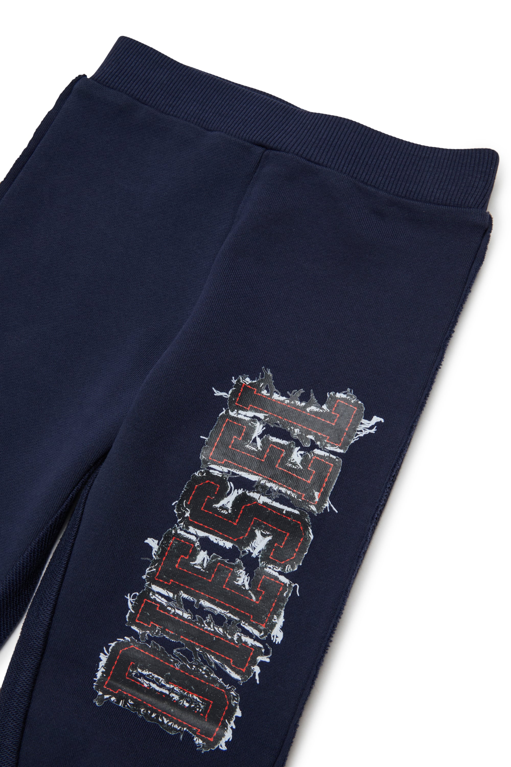 Diesel - PEANSB, Man's Sweatpants with frayed-effect logo in Dark Blue - 3