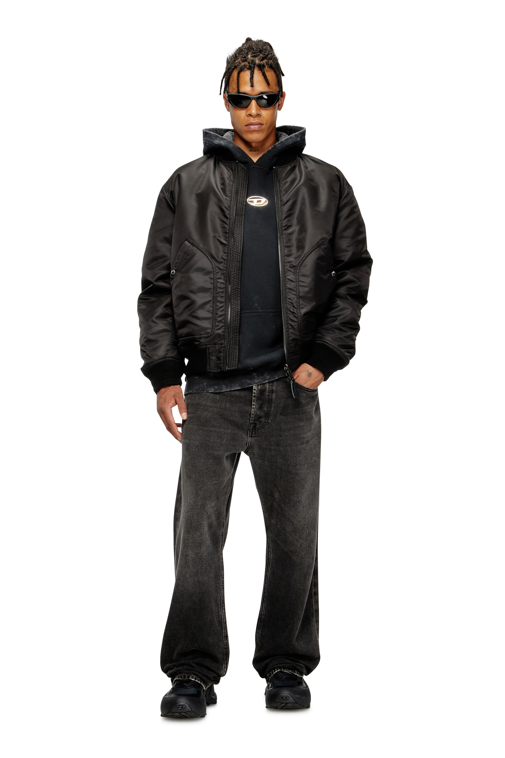 Diesel - S-BOXT-HOOD-T10, Man's Hoodie with cut-out metal Oval D in null - 2
