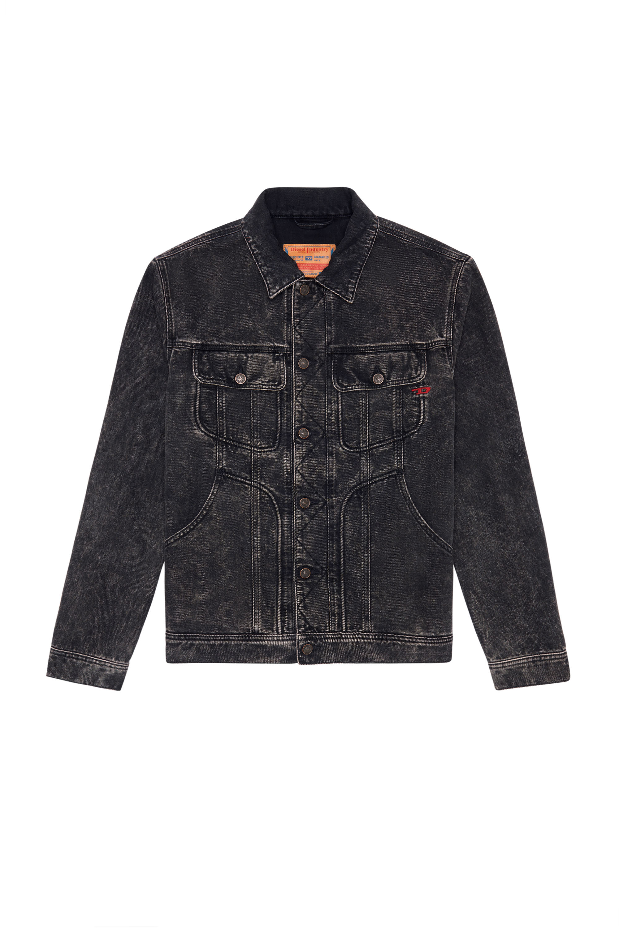 Diesel - D-RILEY TRUCKER JACKET, Black/Dark grey - Image 3