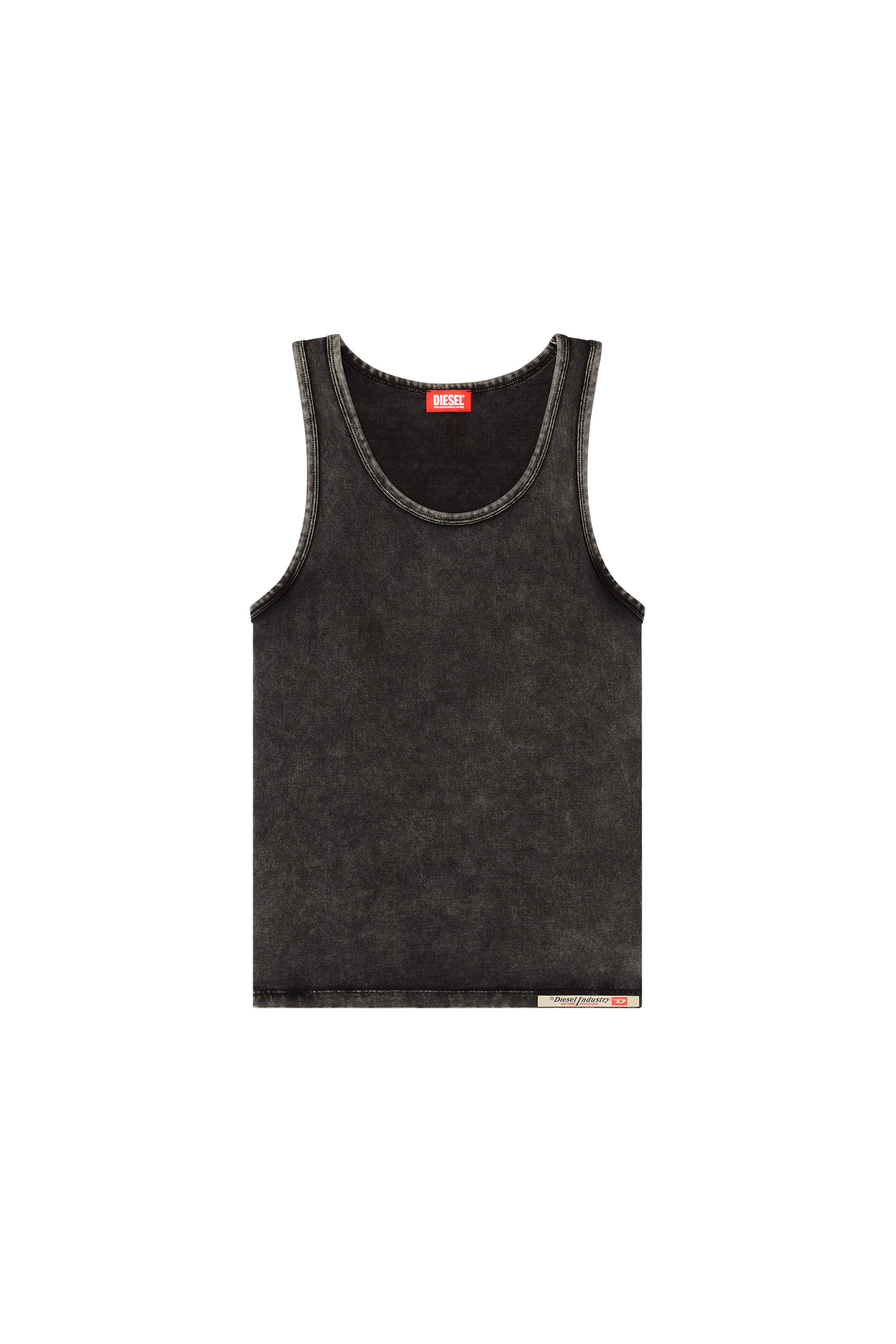 Diesel - WALTY-DNM, Man's Denim-effect tank top in Black - 2
