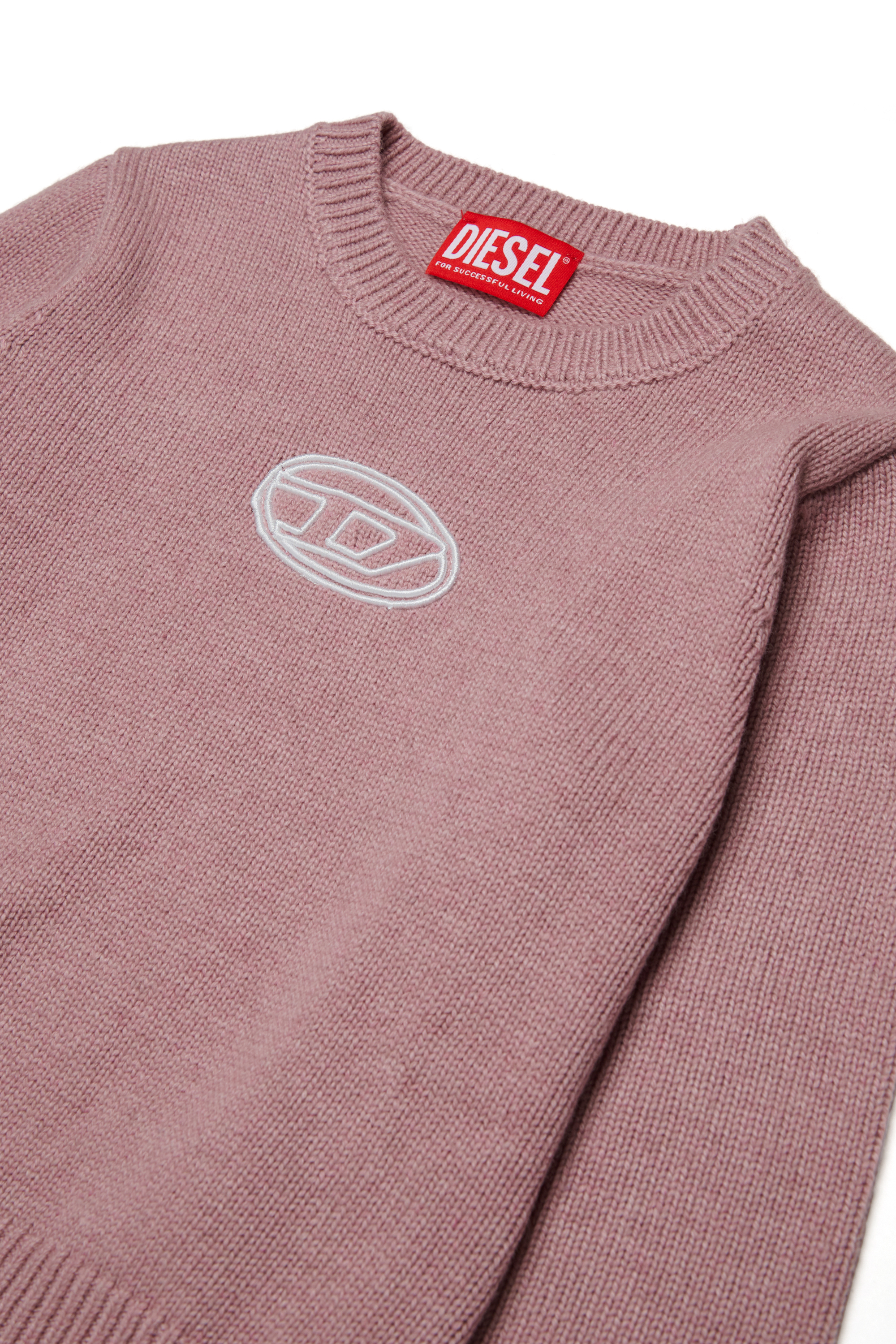 Diesel - KLESSY, Woman's Wool blend sweater with logo in Pink - 3