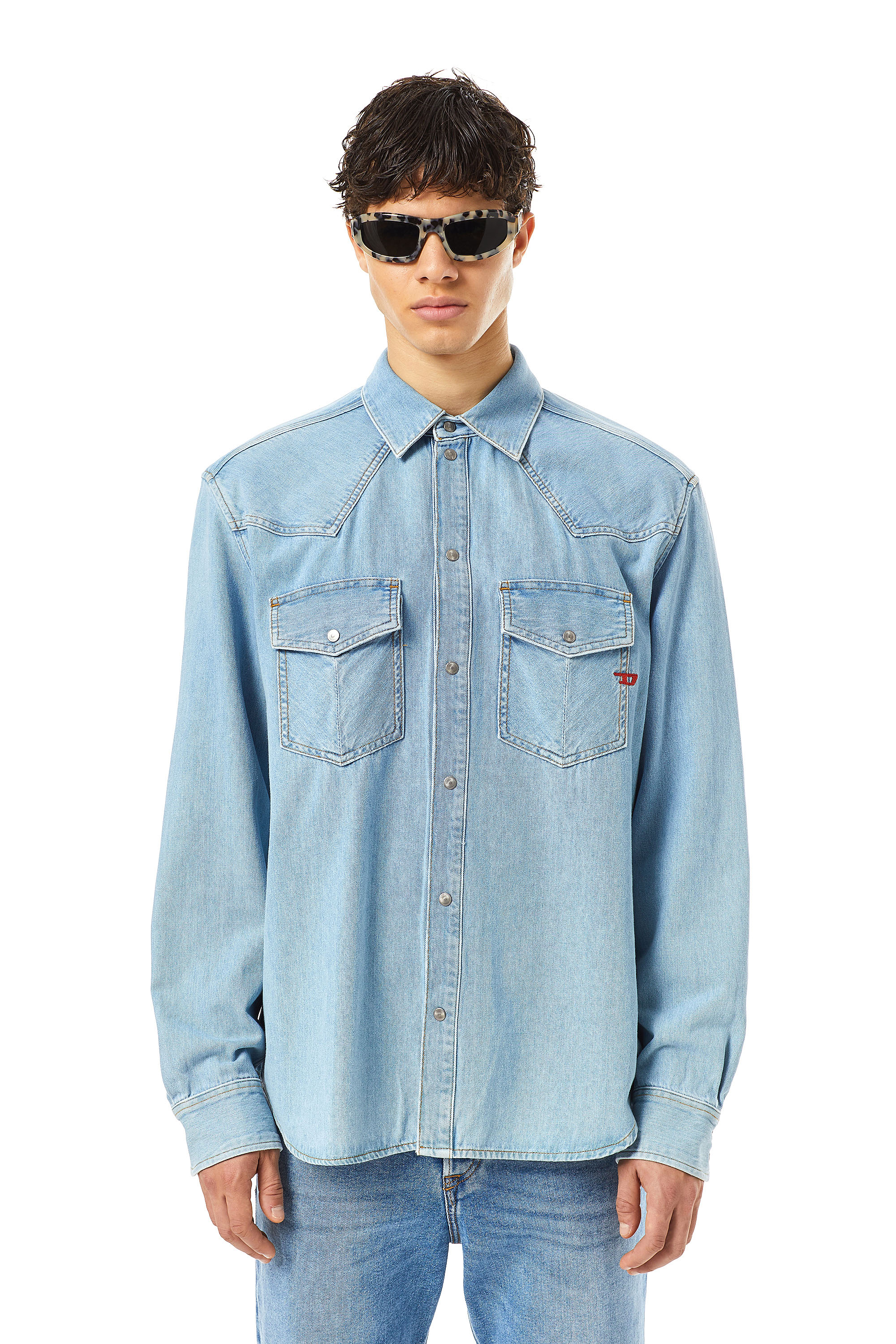 Diesel - D-OCEAN WESTERN SHIRT, Medium blue - Image 1