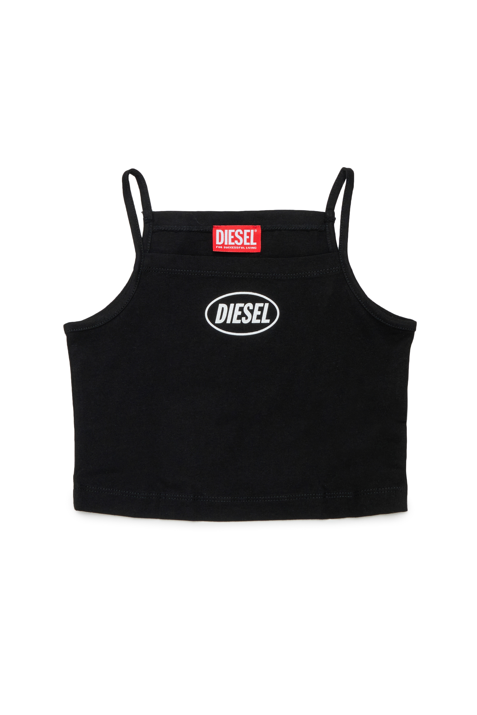 Diesel - TEDIM, Woman's Crop top with thin straps in Black - 1