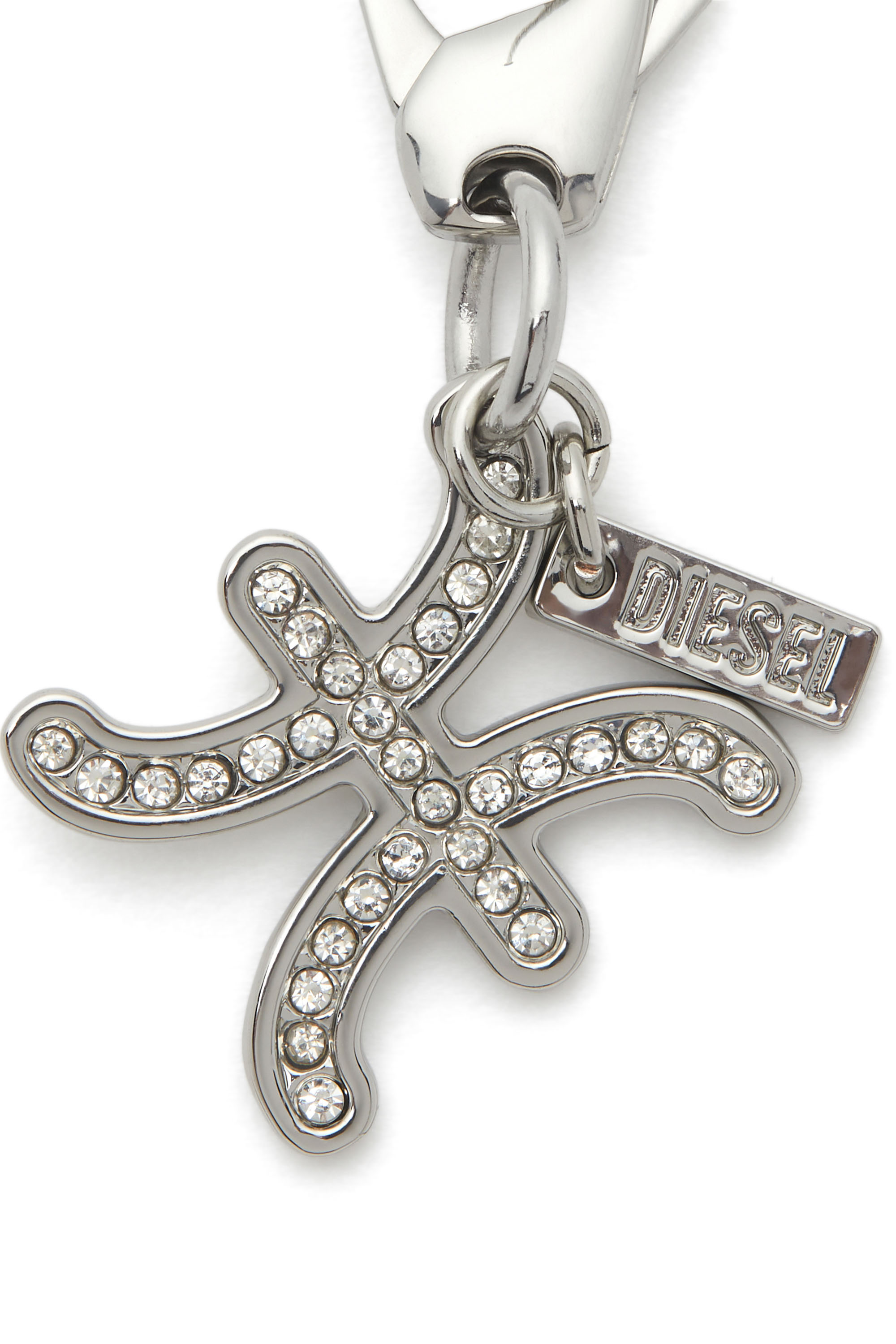 Diesel - CHARM PISCES, Unisex's Metal Pisces charm with rhinestones in Silver - 2
