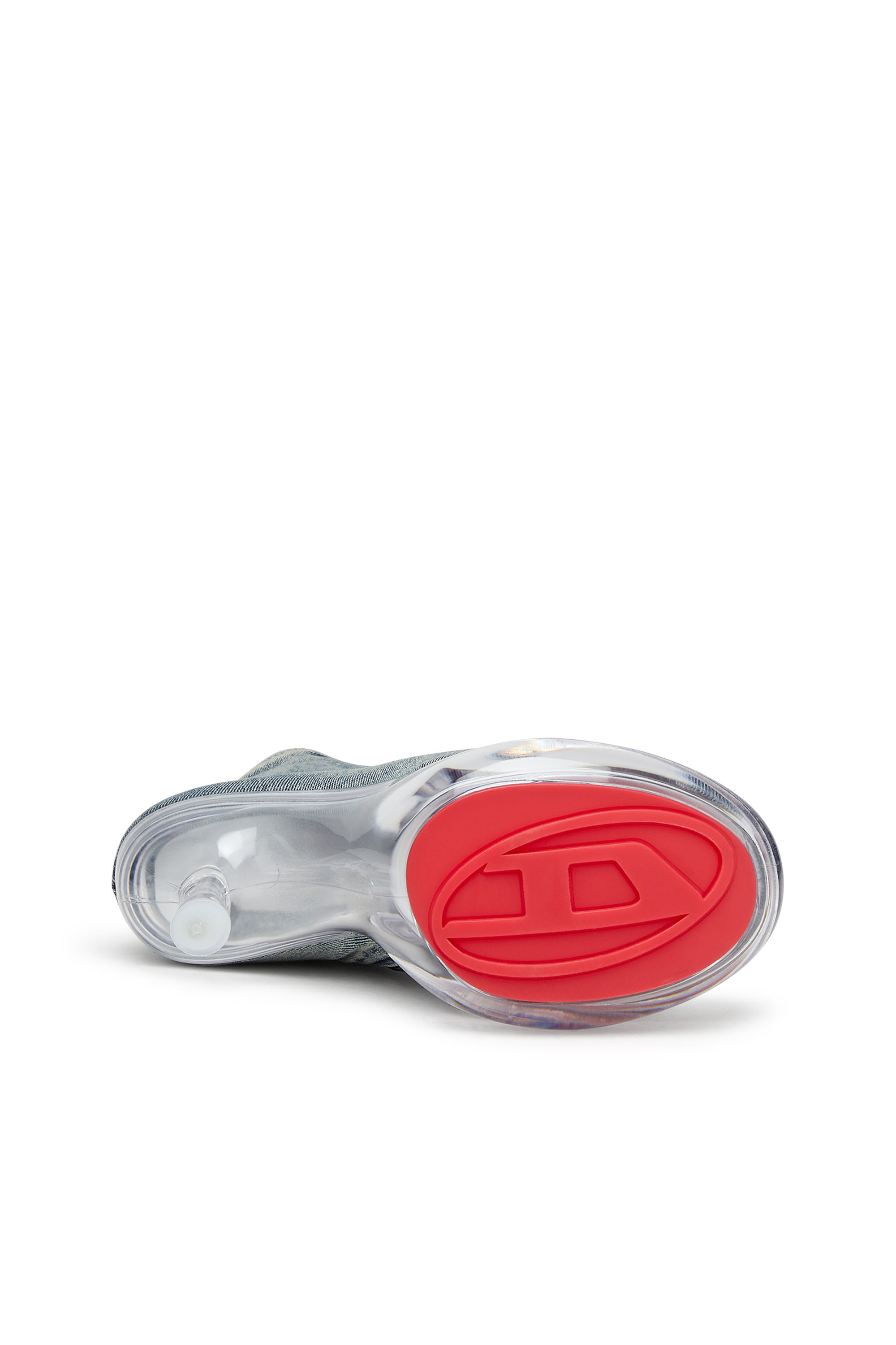 Diesel - D-LAKE PLATFORM MIDB ZIP  STRETCH, Woman's D-Lake-Platform ankle boots in denim and plexiglass in Medium blue - 5