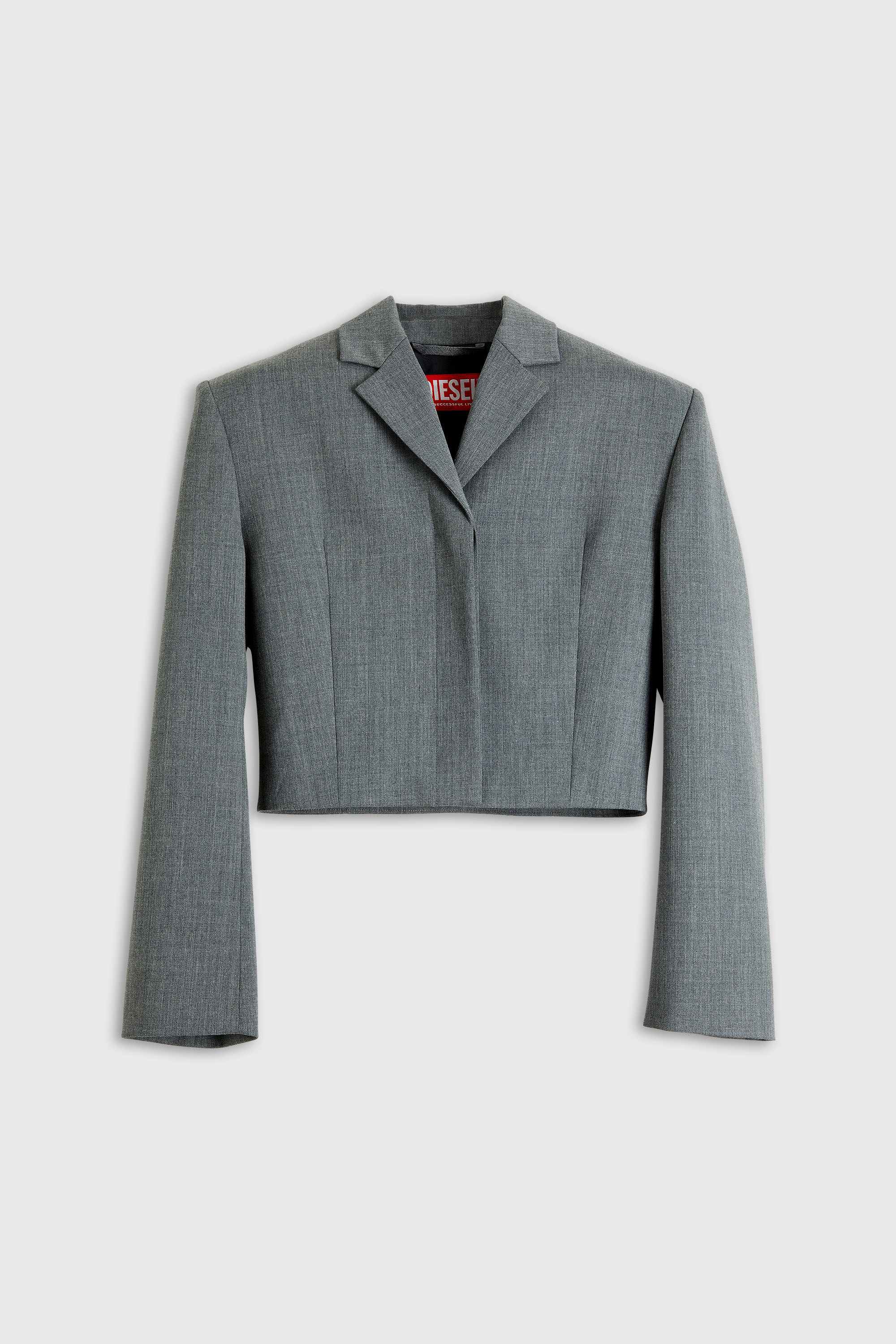 Diesel - G-LANCE, Woman's Cropped blazer in wool-blend suiting in Grey - 2