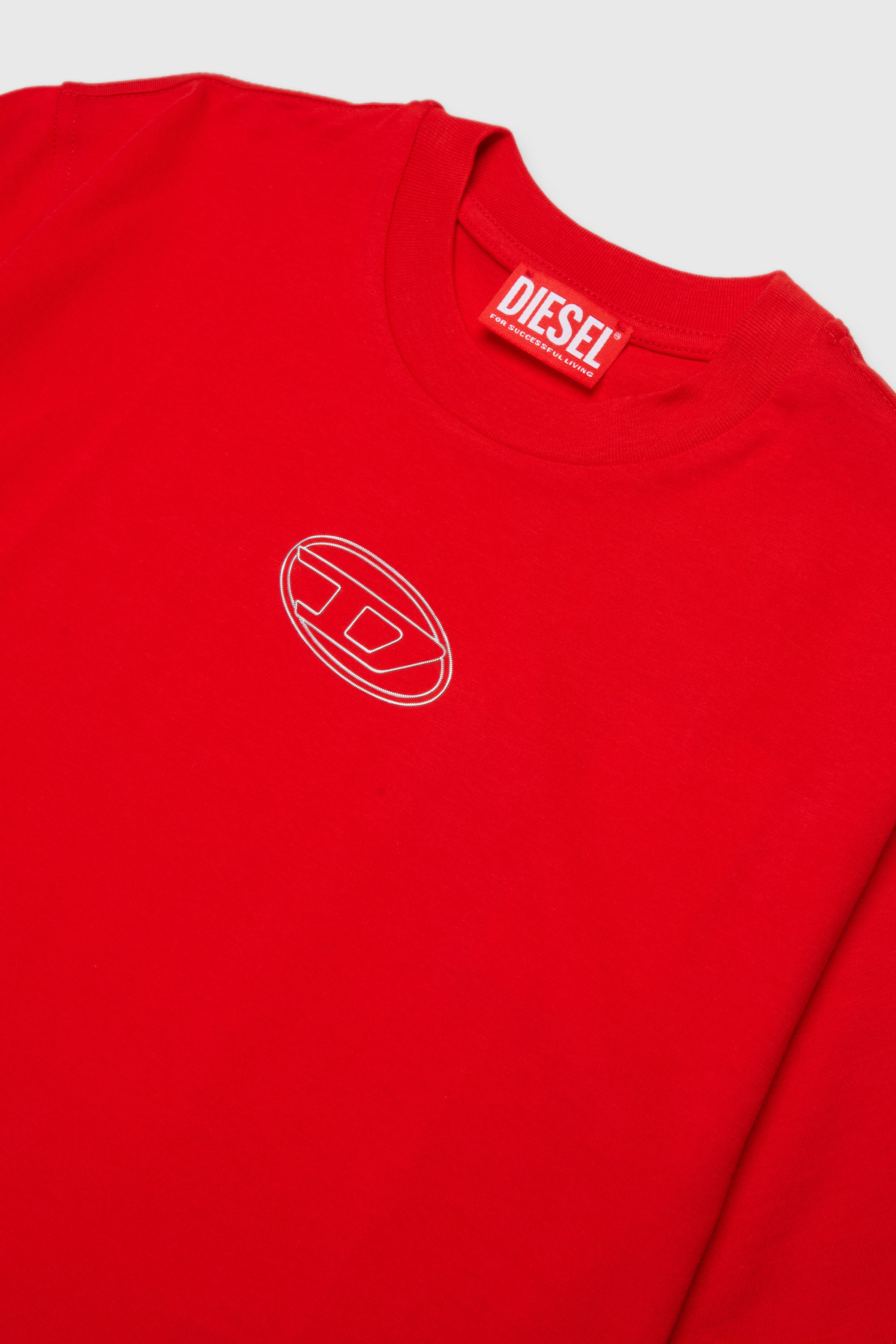 Diesel - TLIXIN, Woman's Cropped T-shirt with Oval D logo in Red - 3