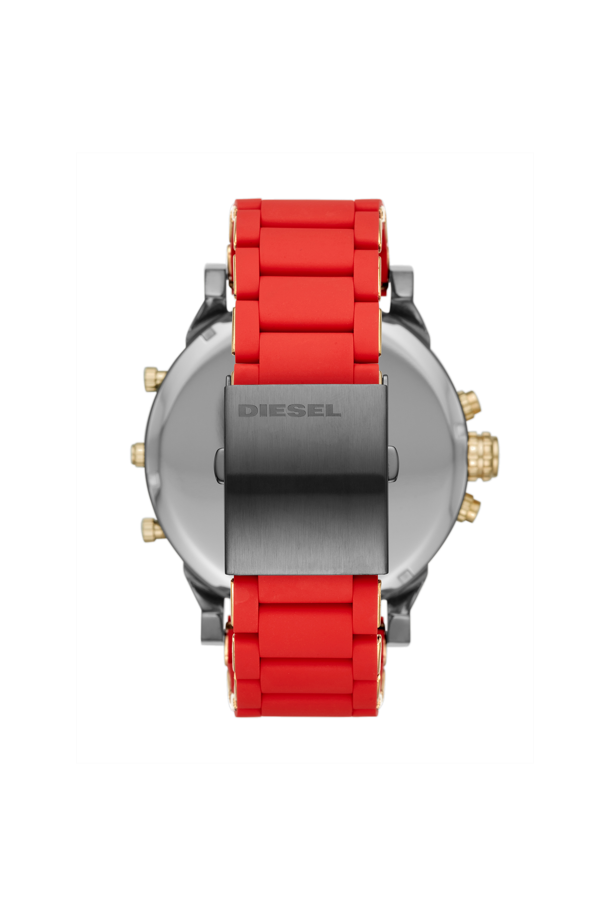 Diesel - DZ7430, Man's Mr Daddy 2.0 Two-Hand Red Stainless Steel and Silicone Watch in Red - 2