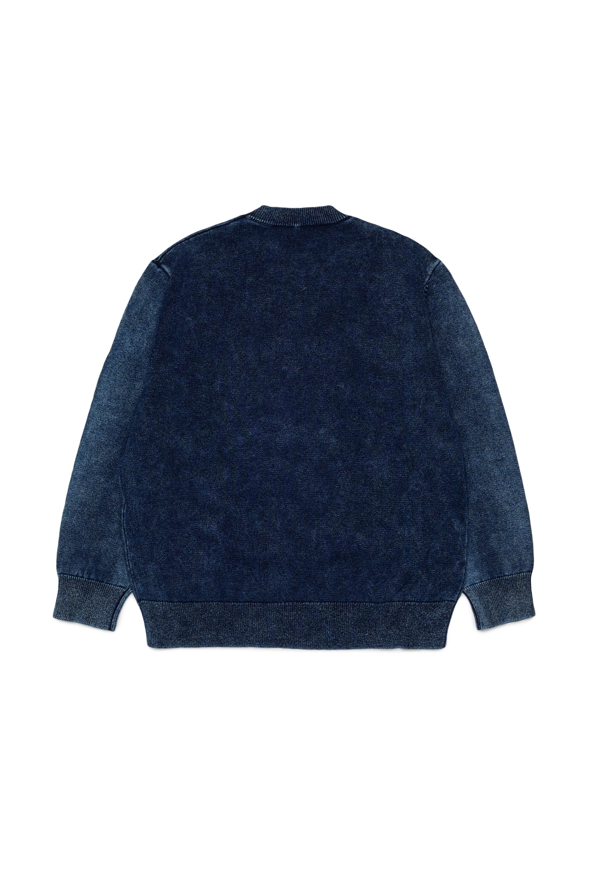 Diesel - KFINNIC OVER, Man's Denim-effect jumper with phoenix motif in Dark Blue - 2
