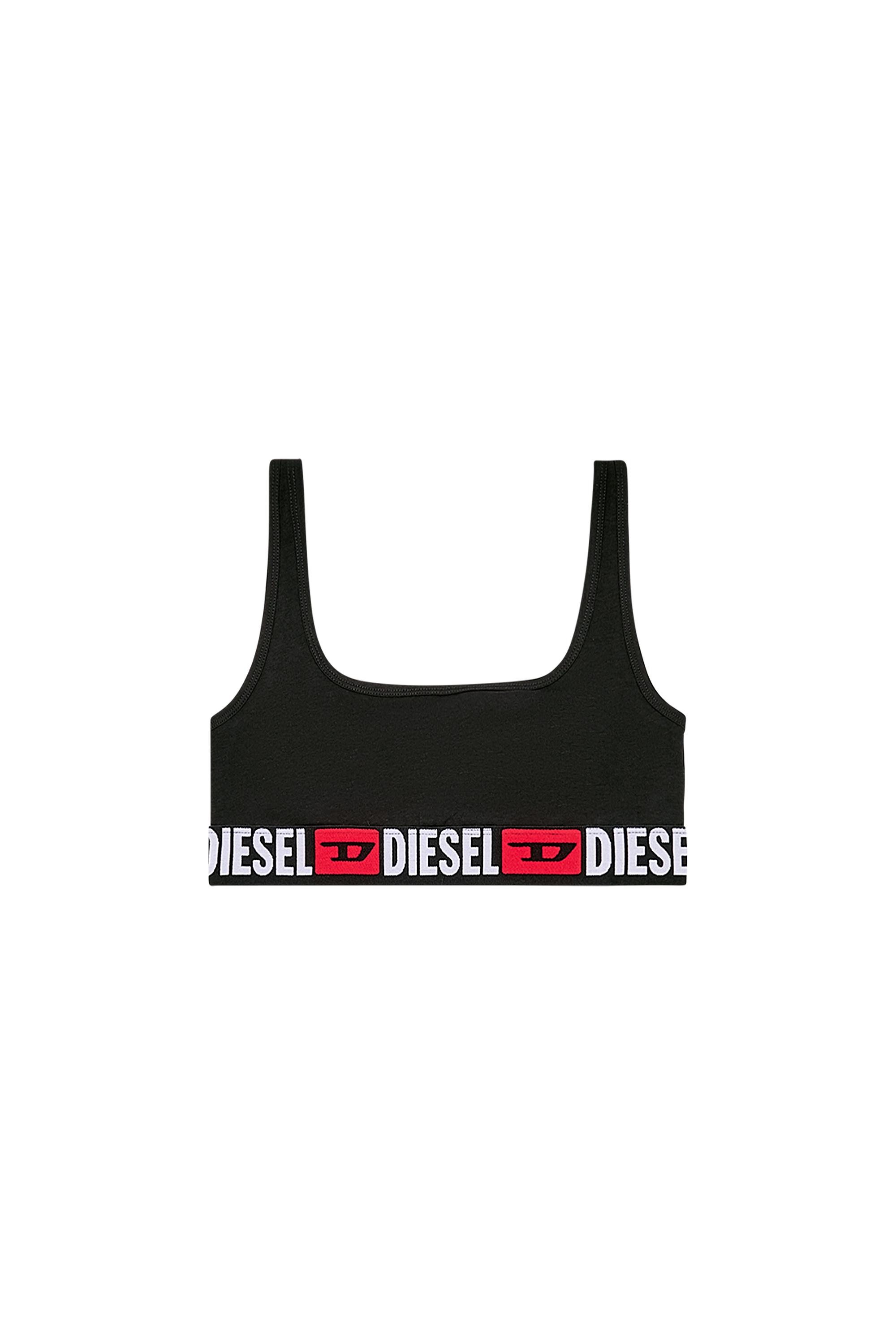 Diesel - UFSB-ORIBA, Woman Ribbed bralette with logo band in Black - Image 4