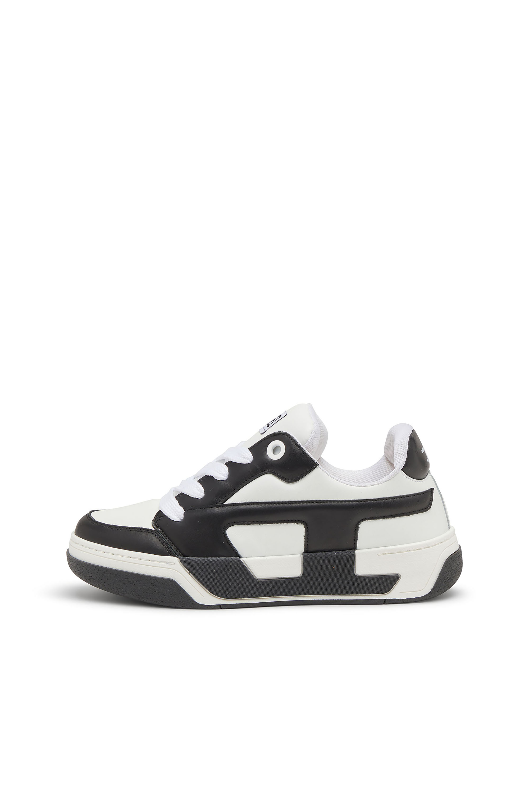 Diesel - S-D-OLLIE LOW, Man's D-Ollie-Sneakers in colour-block leather in White/Black - 2