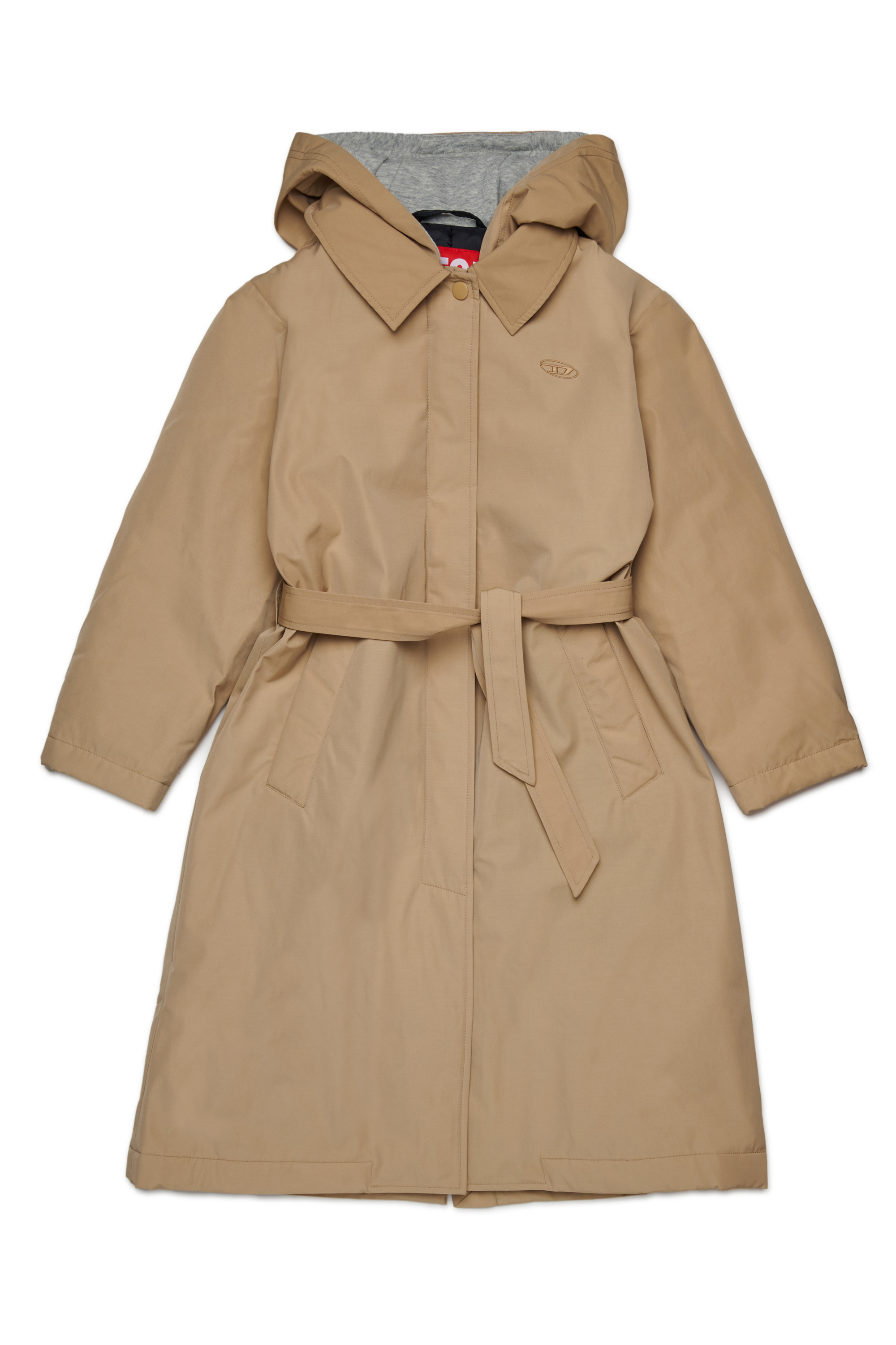 Diesel - JMARLONFEM, Woman's Cotton-blend trench with hood in Light Brown - 1