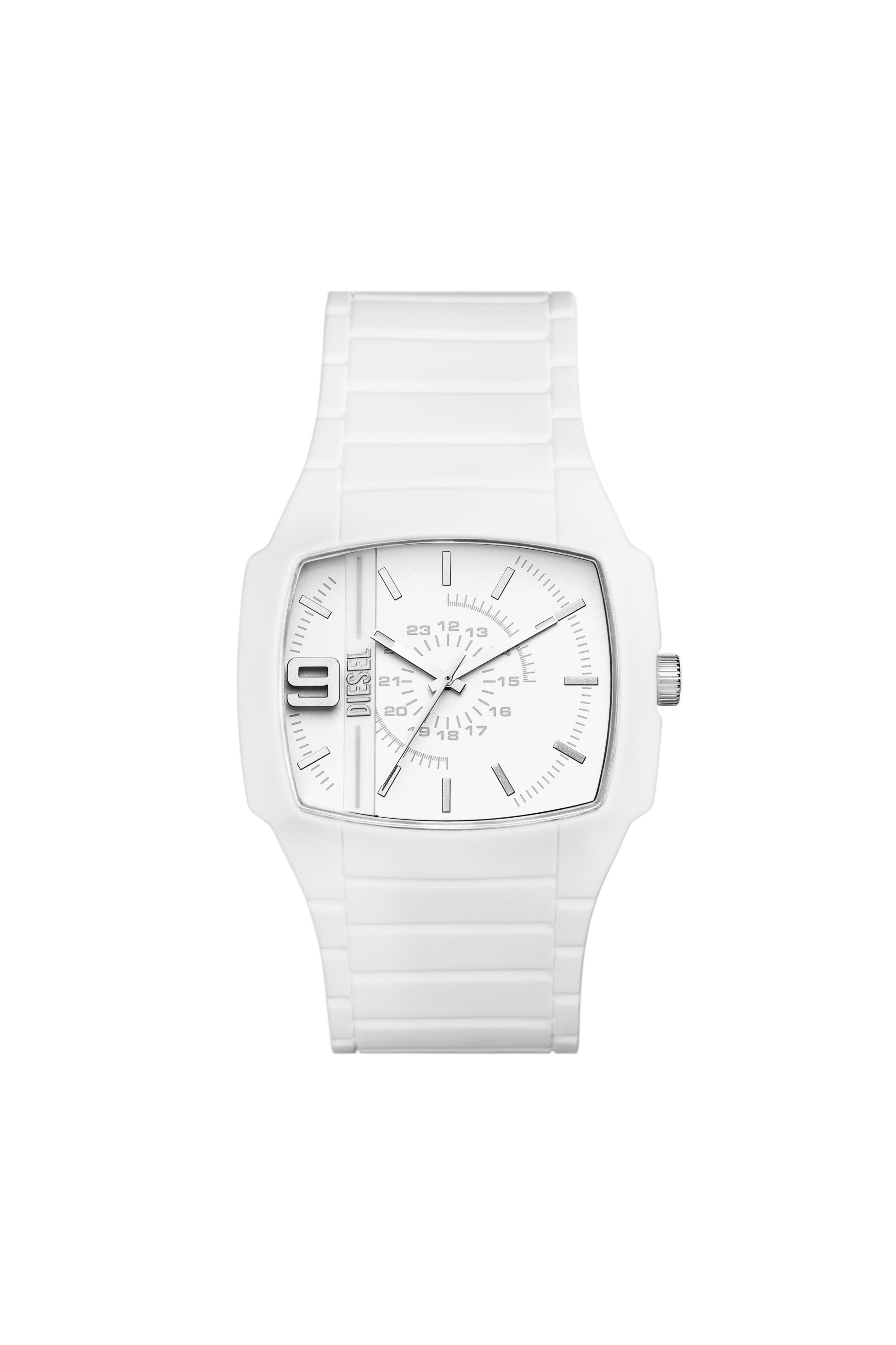 Diesel - DZ2204, Man Cliffhanger 2.0 three-hand white silicone watch in White - Image 1