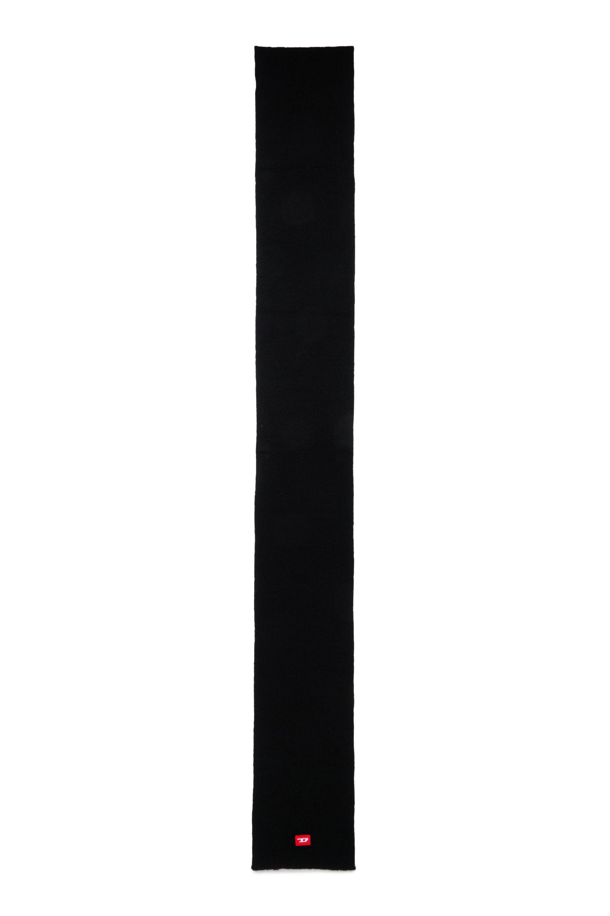 Diesel - RLOT, Unisex's Wool-blend scarf with D logo patch in Black - 2