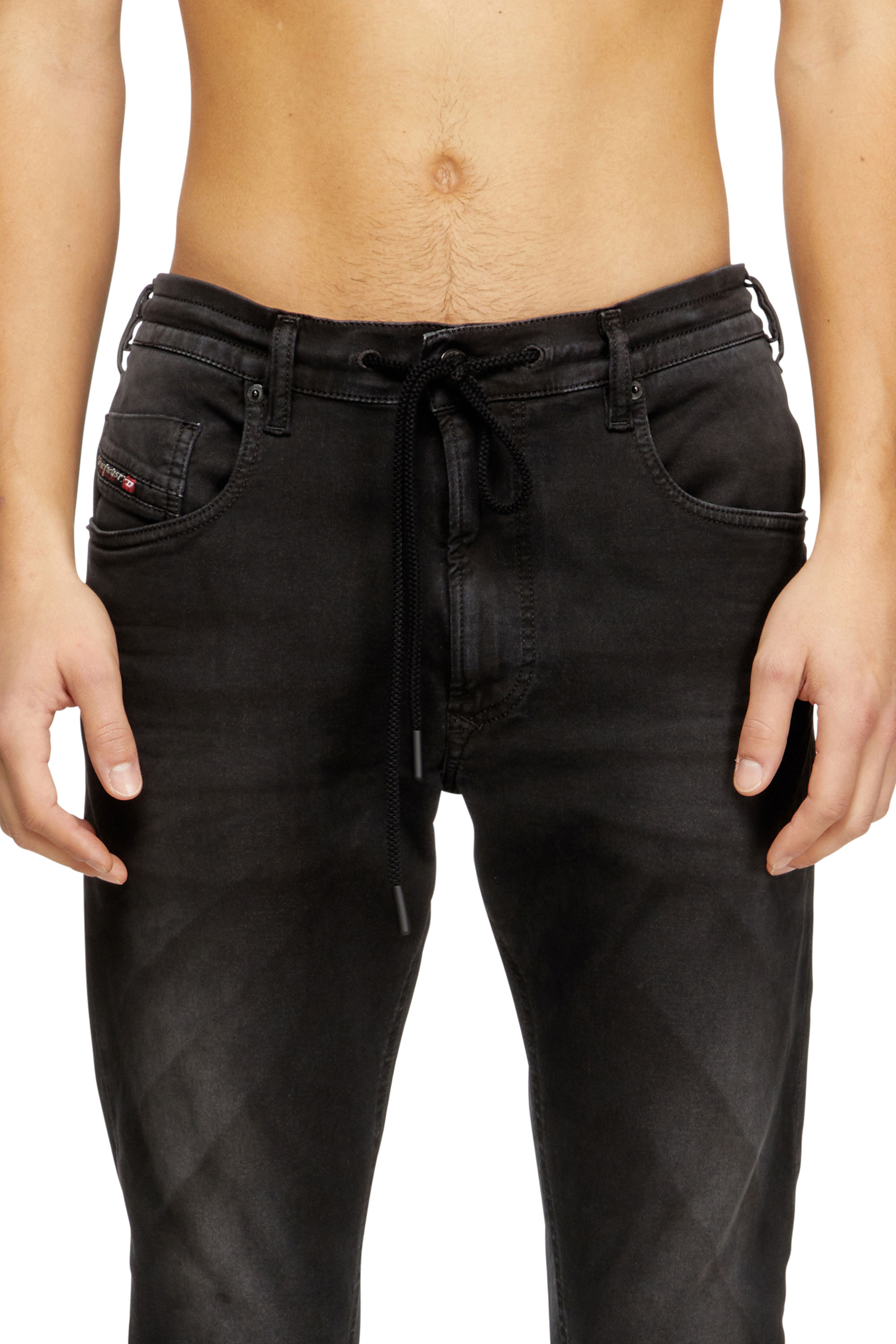 【DIESEL】KROOLEY JOGG デニム W28 黒 コーティング DIESEL (ディーゼル) ストレッチ ブラックコーティング ジョグジーンズ