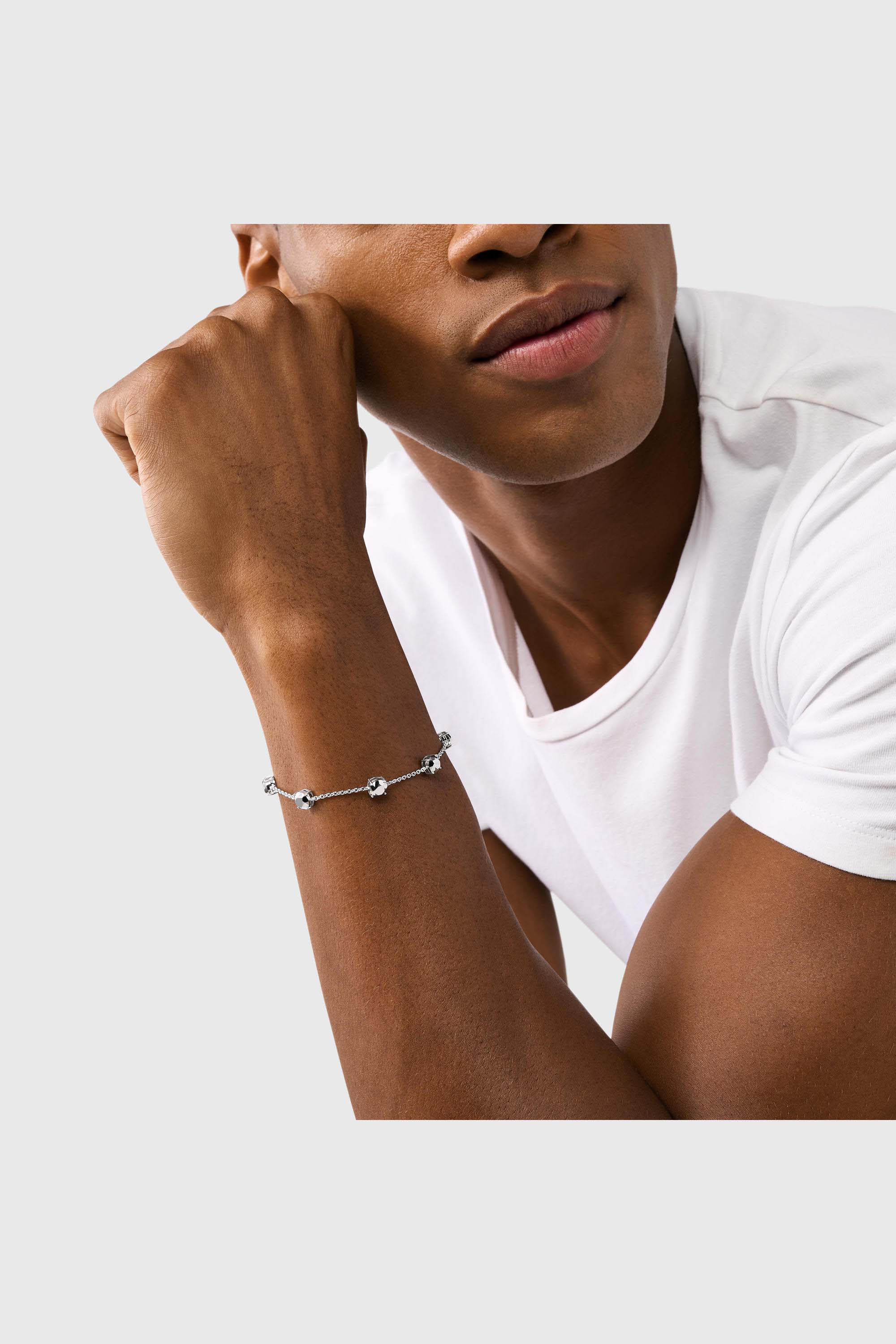 Diesel - DL1358040 STERLING SILVER JEWEL, Unisex's Sterling Silver Chain Bracelet in Silver - 3