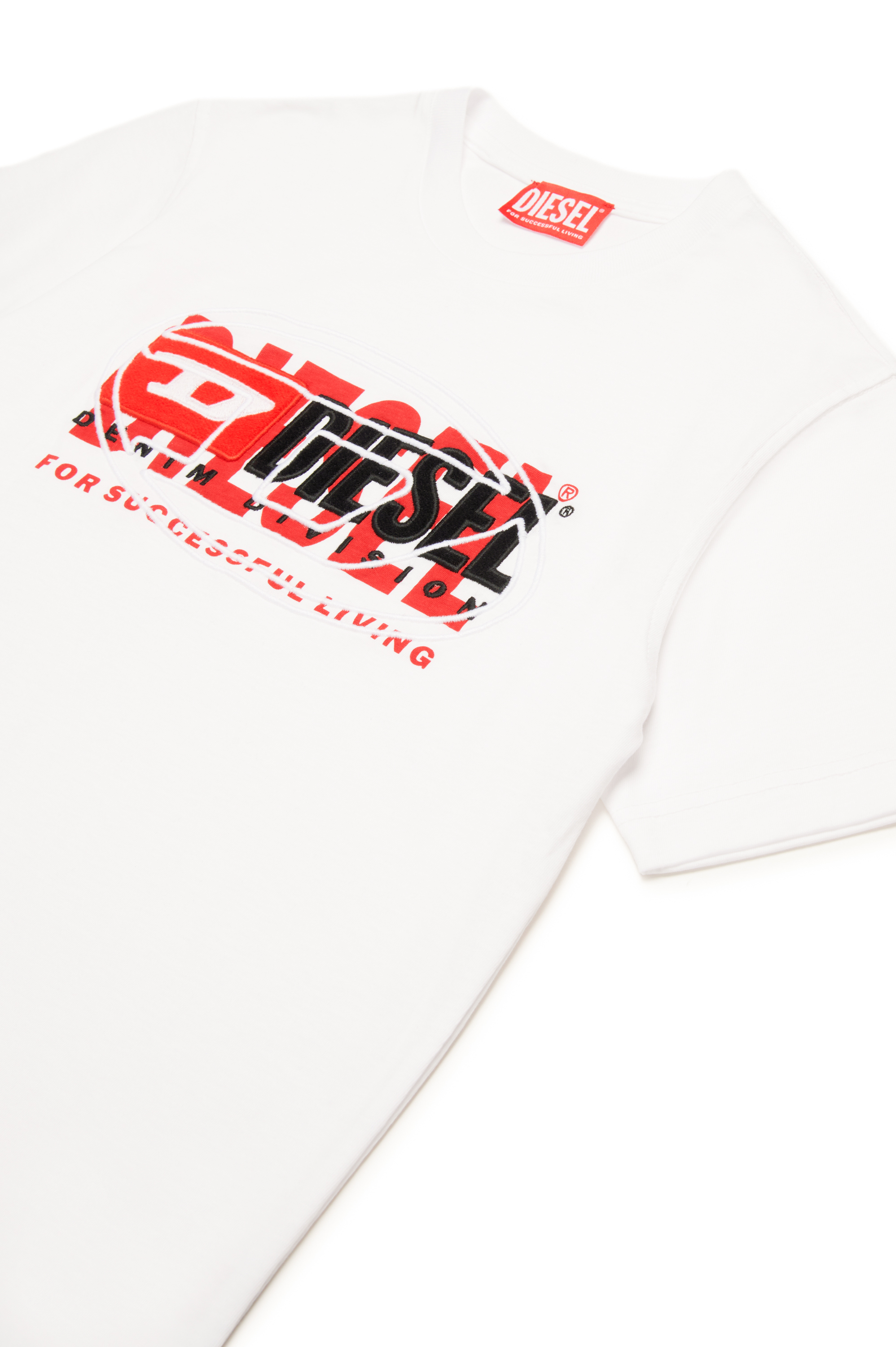 Diesel - TBOXT OVER, Man's T-shirt with superimposed logos in White - 3