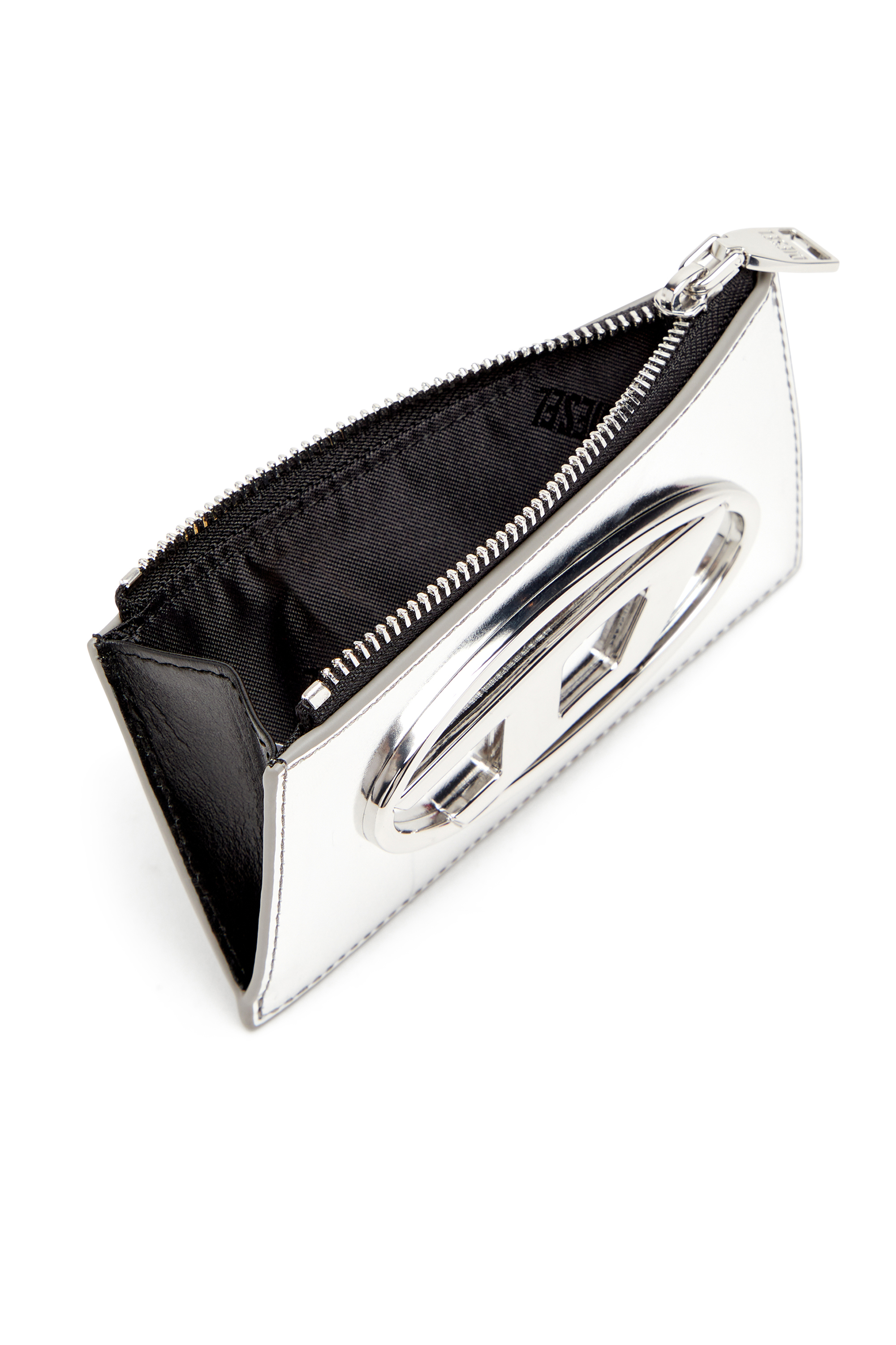 Diesel - 1DR CARD HOLDER III, Woman's Card holder in mirror leather in Silver - 3