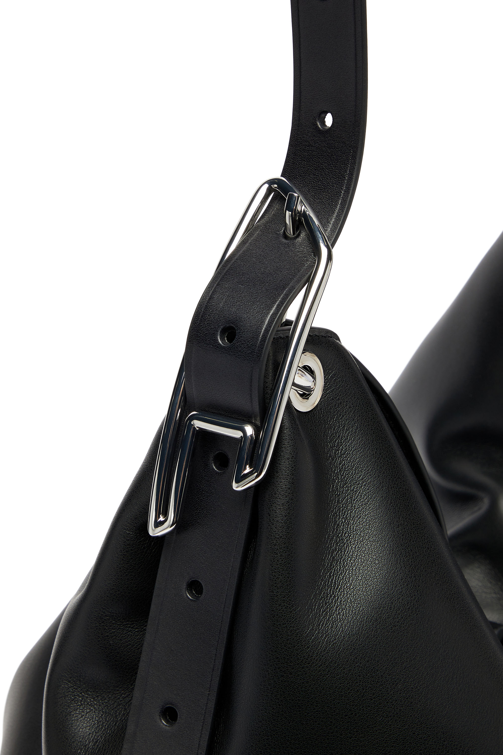 Diesel - D-LINE HOBO L, Woman's D-Line-Leather hobo bag in Black - 6