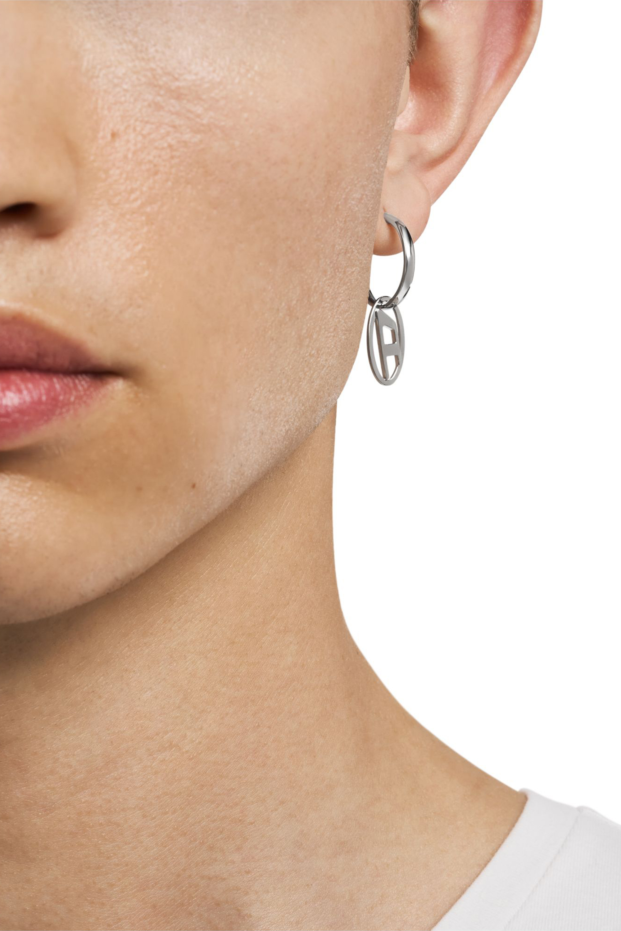 Diesel - DX1601040, Unisex's Stainless Steel Hoop Earring in Silver - 3