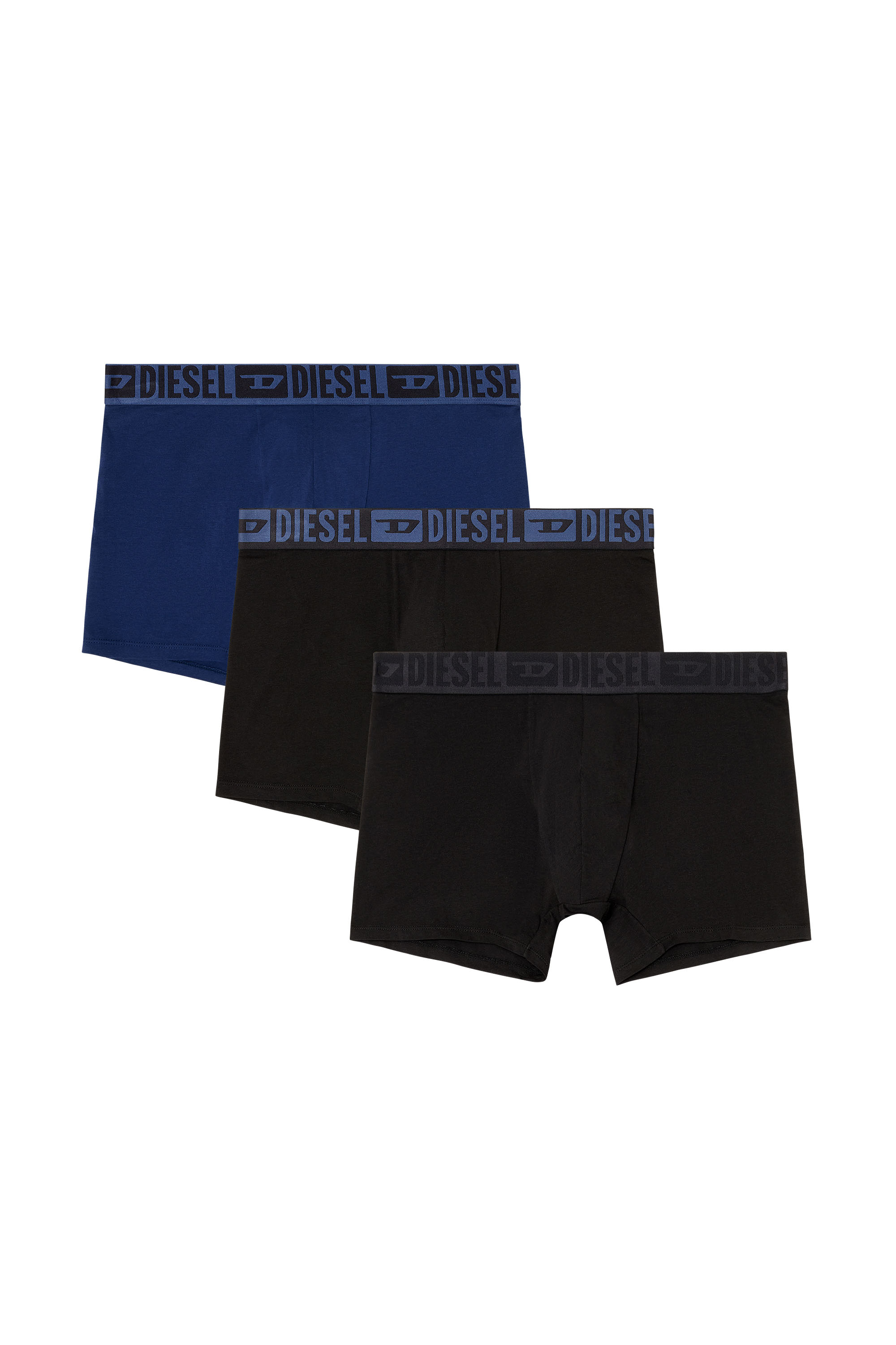 Diesel - SEBASTIAN-D-CORE-3PACK, Man's Three-pack boxer briefs in stretch cotton in Black/Blue - 2